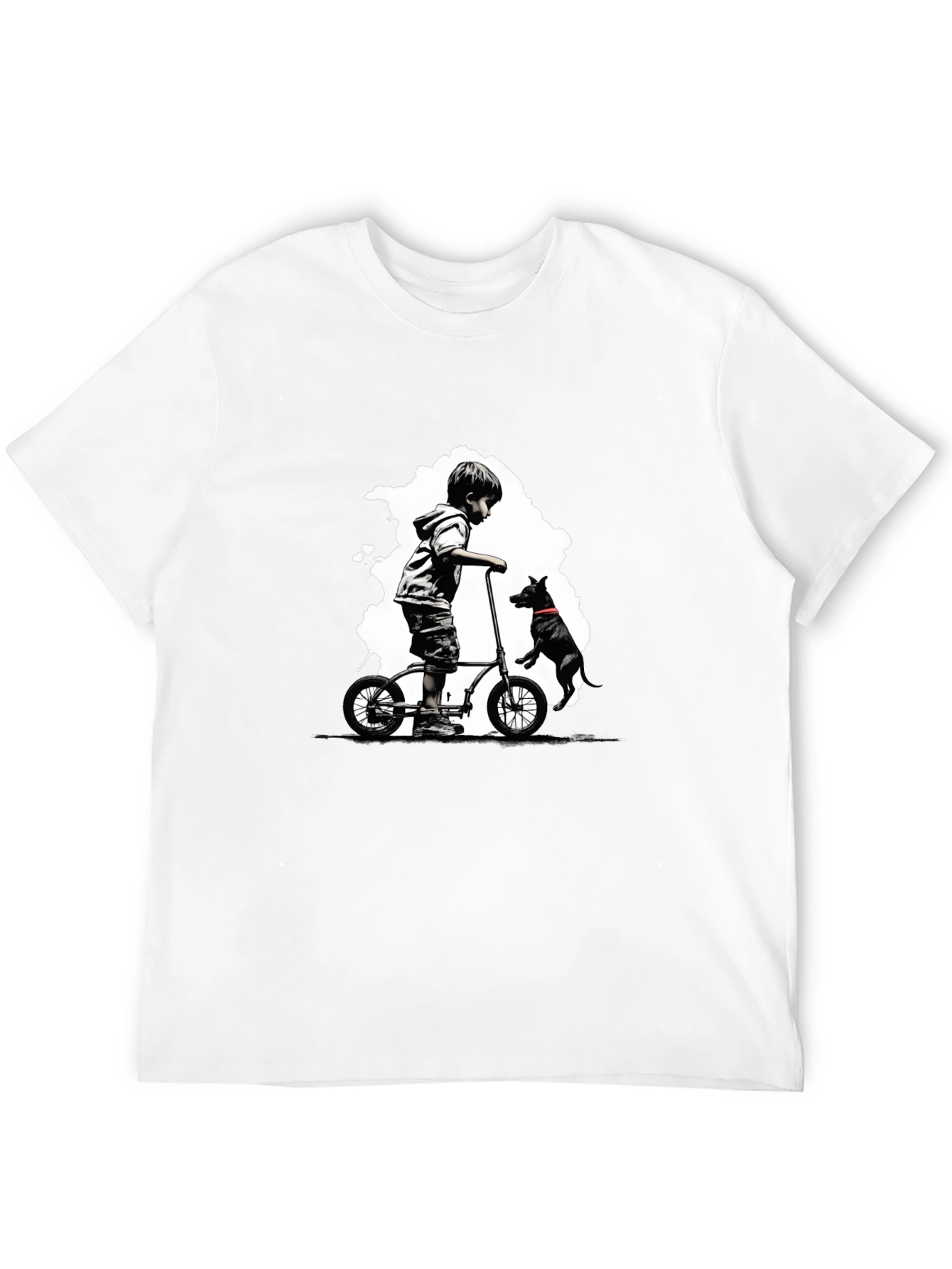 Boy on Bike T-Shirt - Black