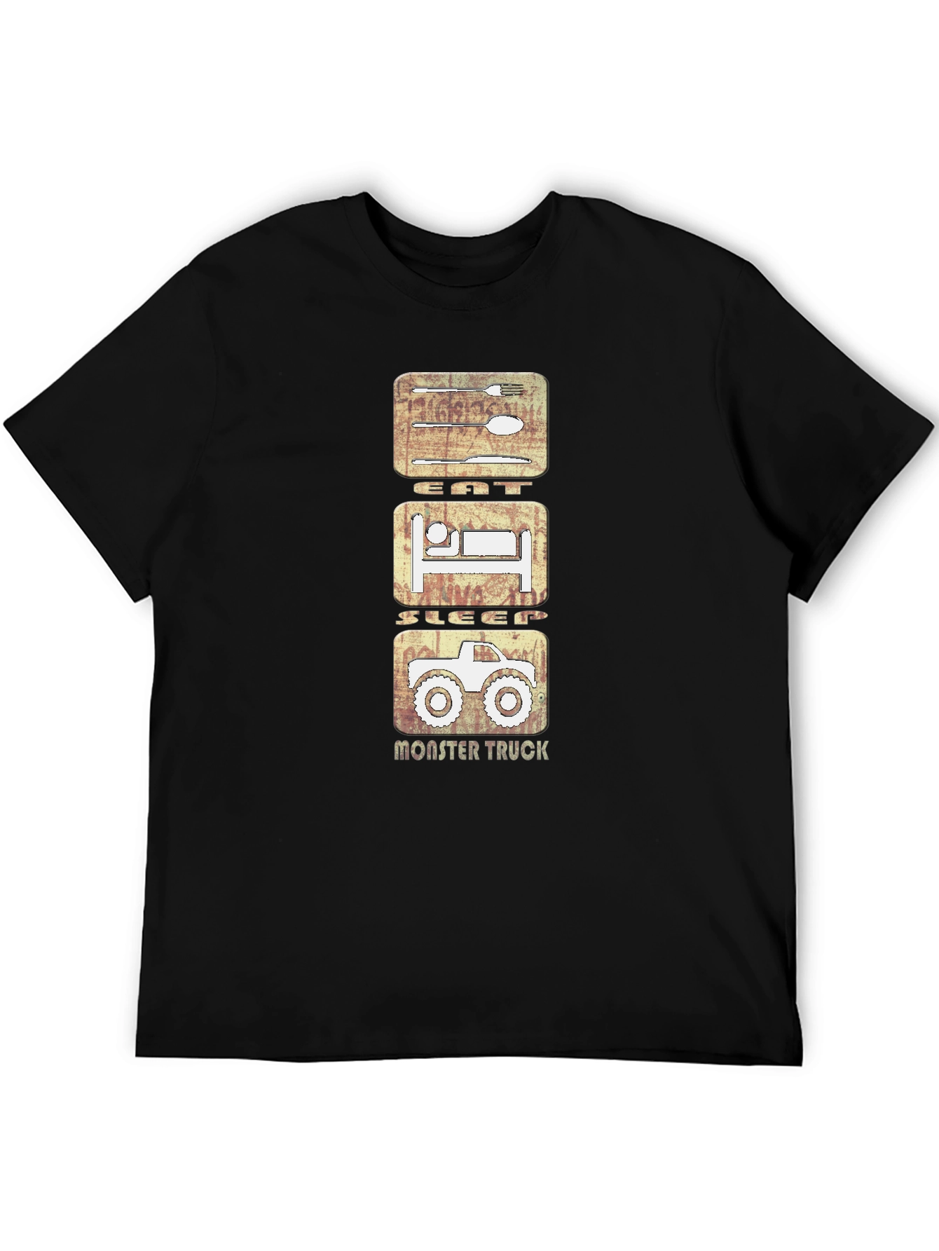 Eat Sleep Monster Truck Black Graphic Tee