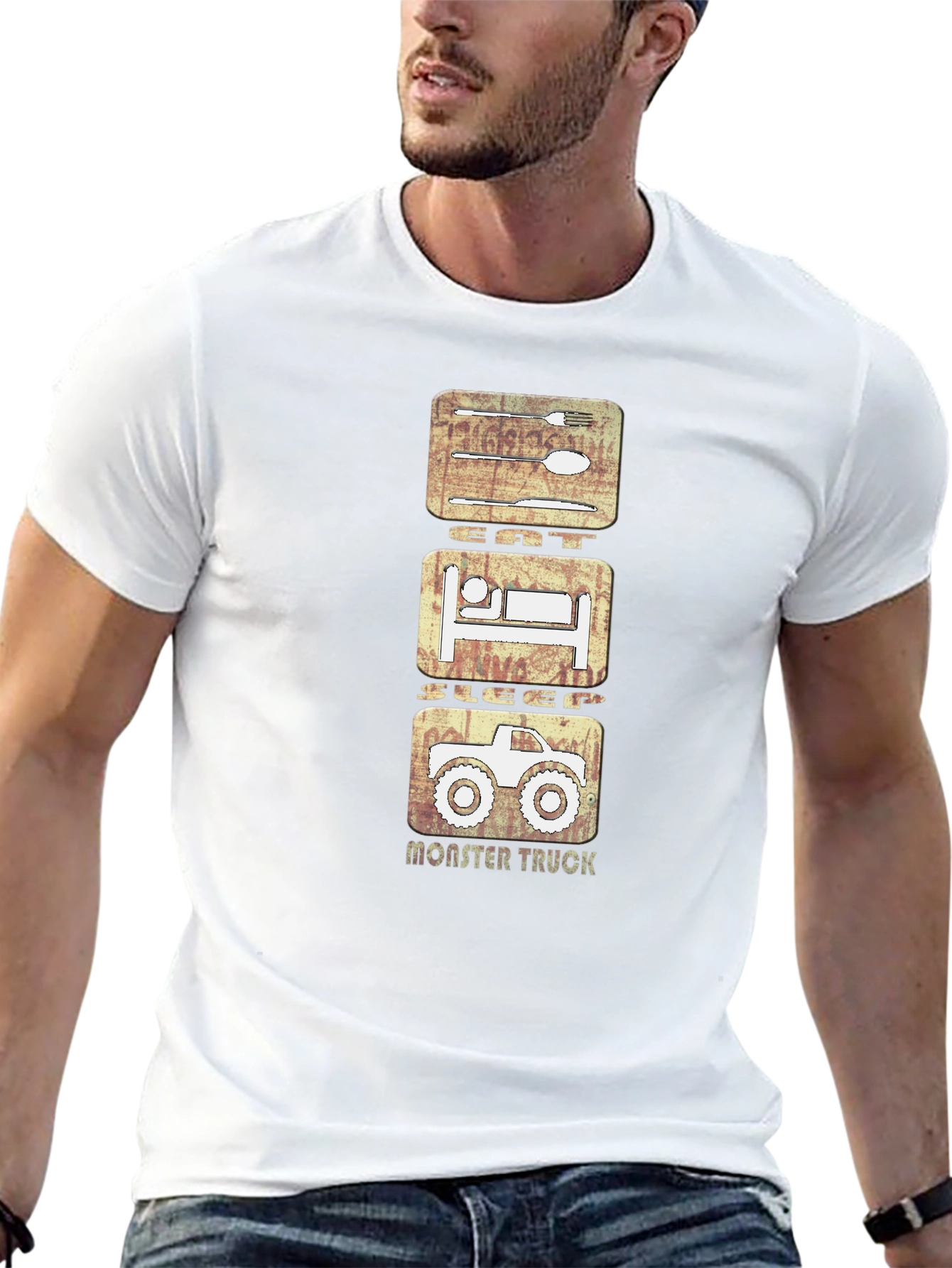 Eat Sleep Monster Truck Black Graphic Tee