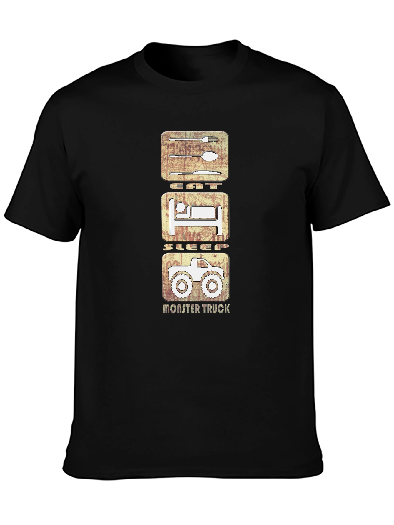 Eat Sleep Monster Truck Black Graphic Tee