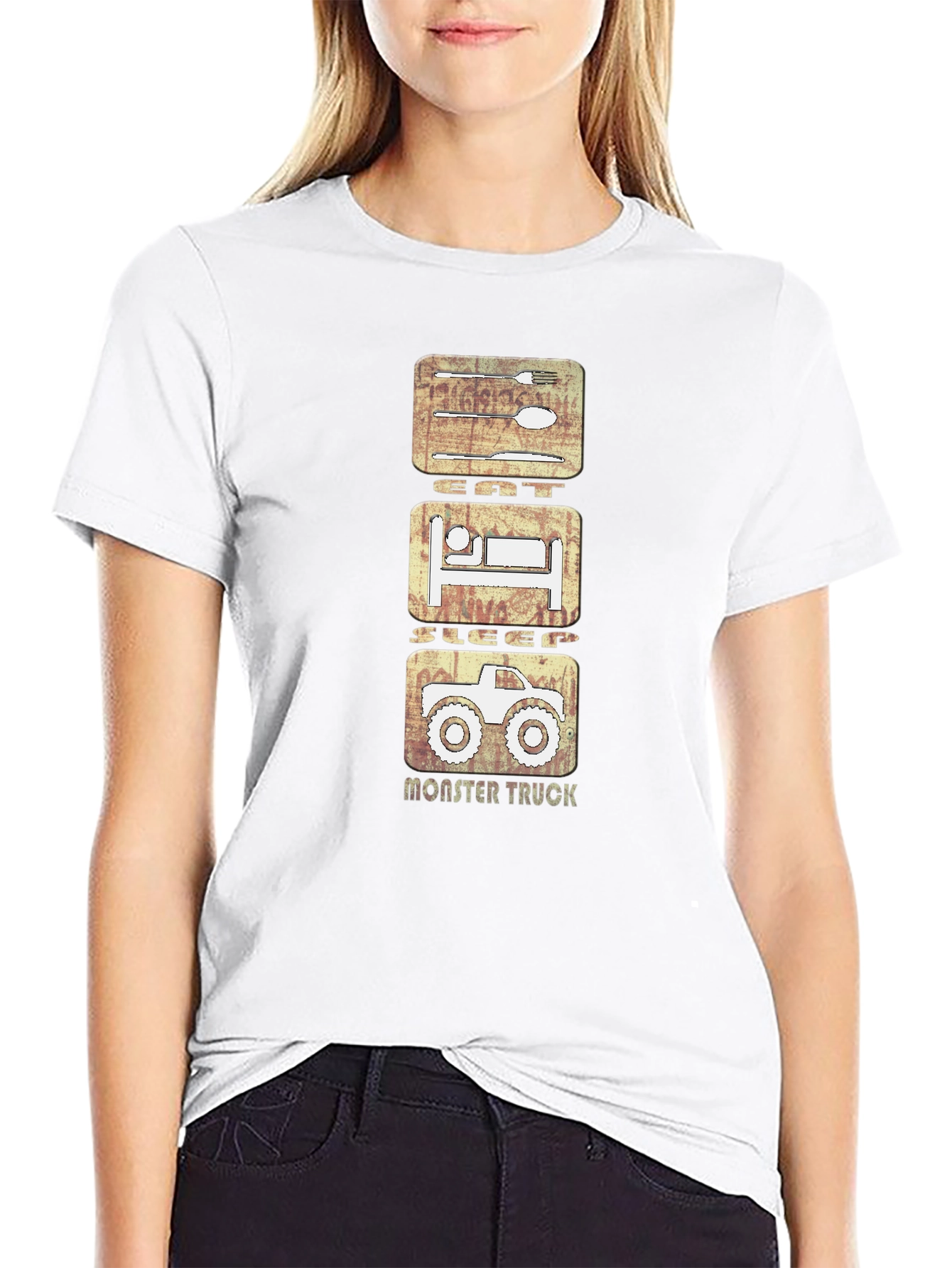 Eat Sleep Monster Truck Black Graphic Tee