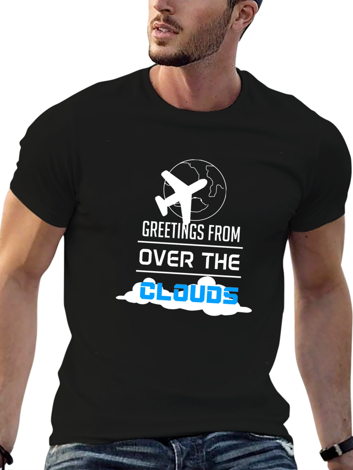 Greetings from Over the Clouds Airplane Travel T-Shirt