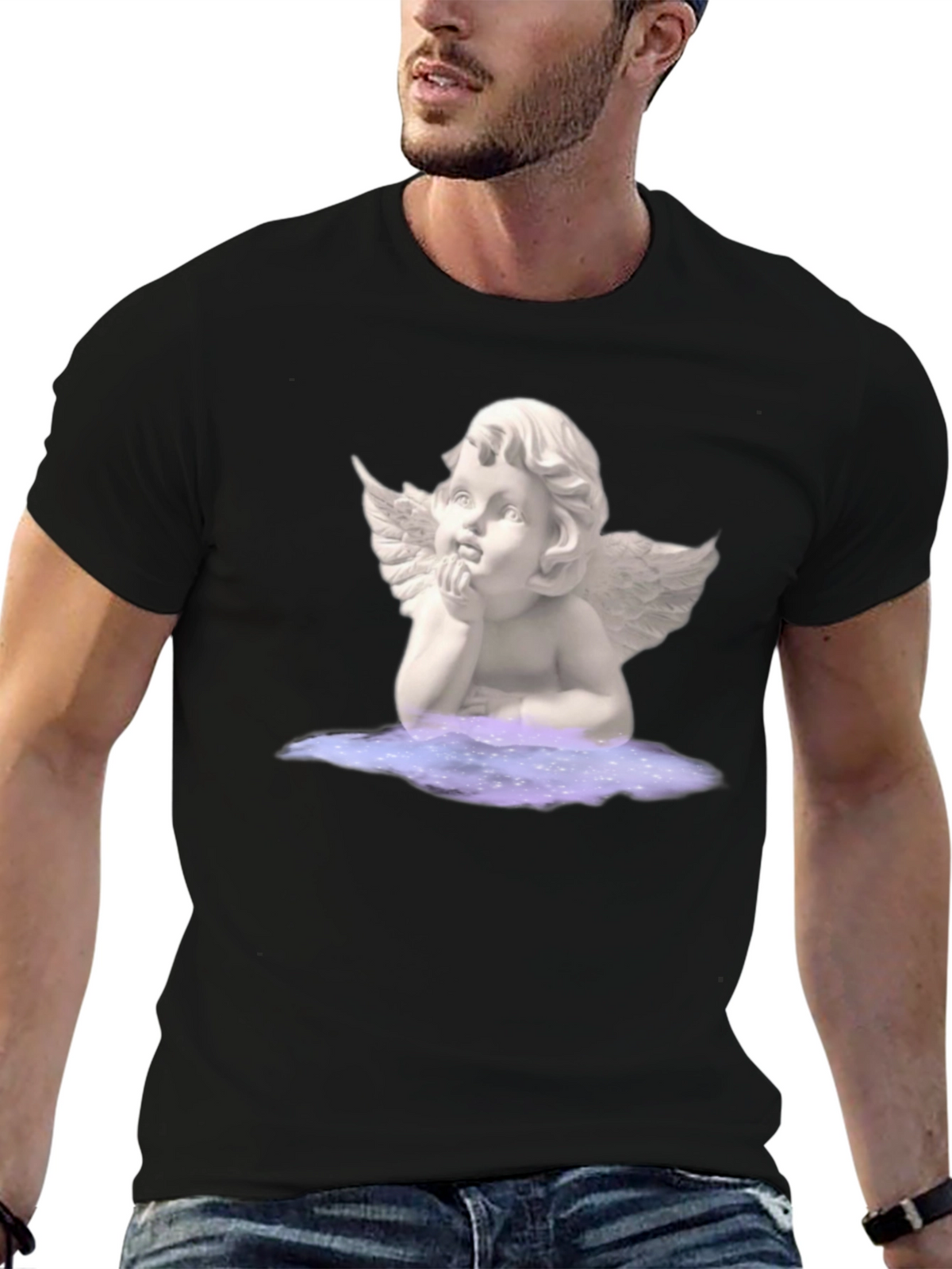 Angel Graphic Tee - Unisex Black T-Shirt