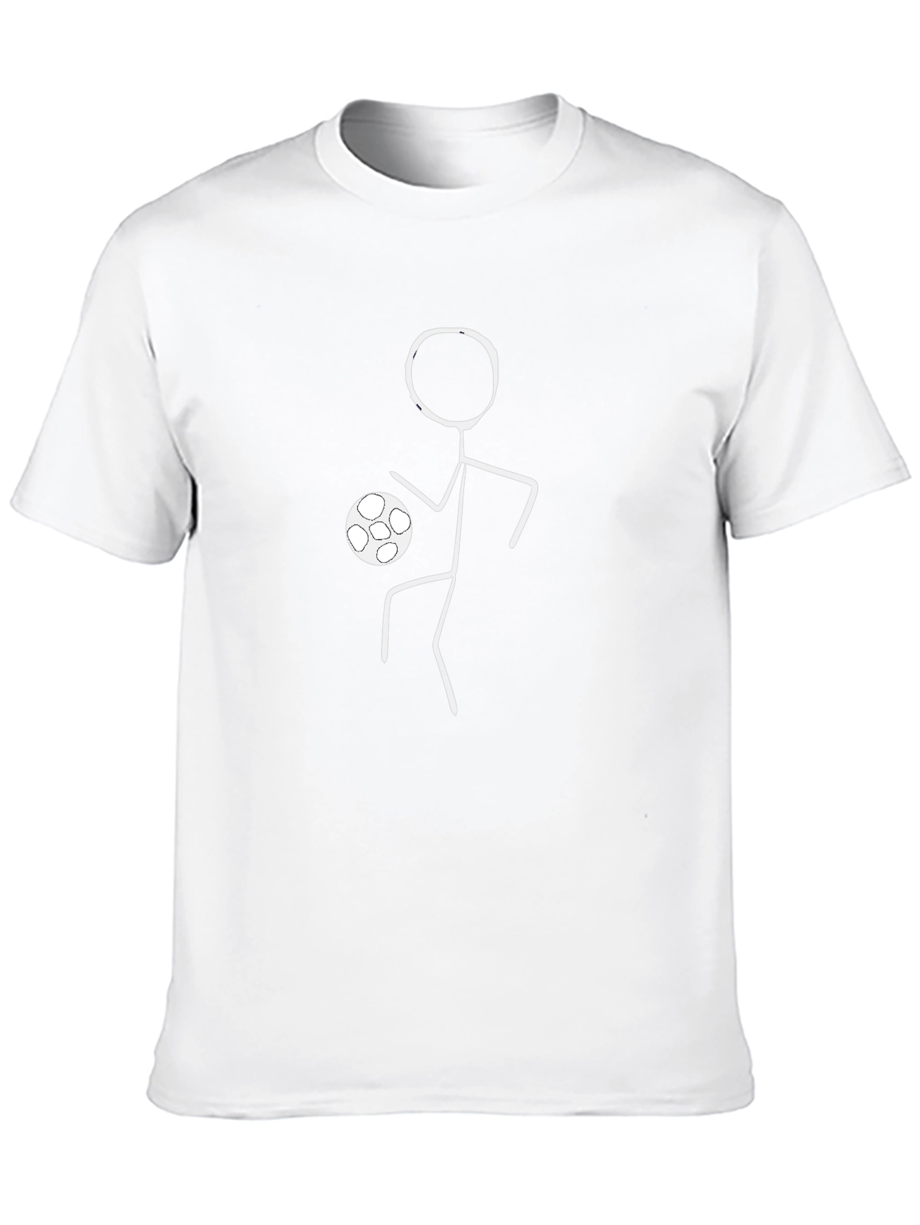 Soccer Stick Figure T-Shirt - Black Crew Neck