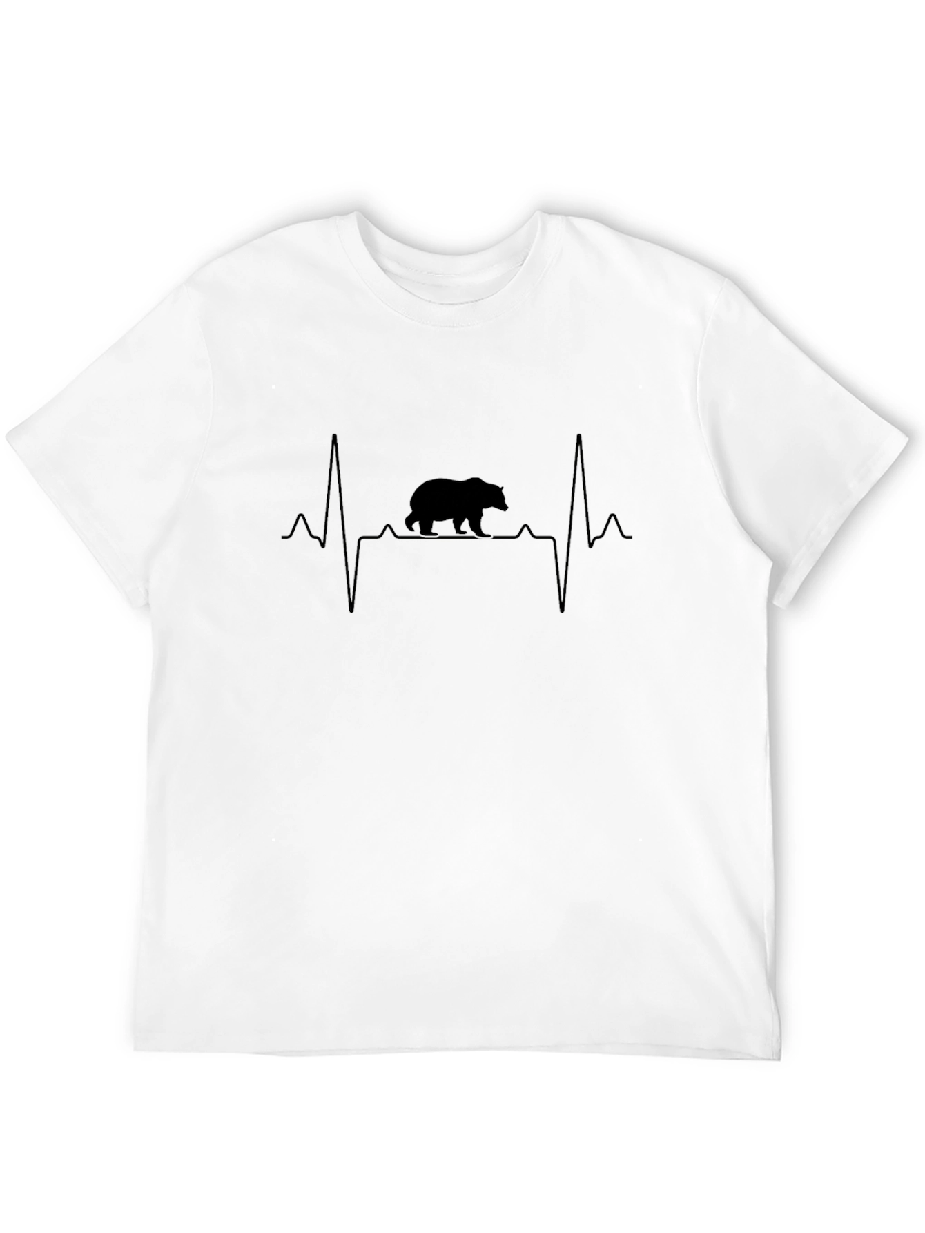 Bear Heartbeat Graphic Tee - Black T-Shirt