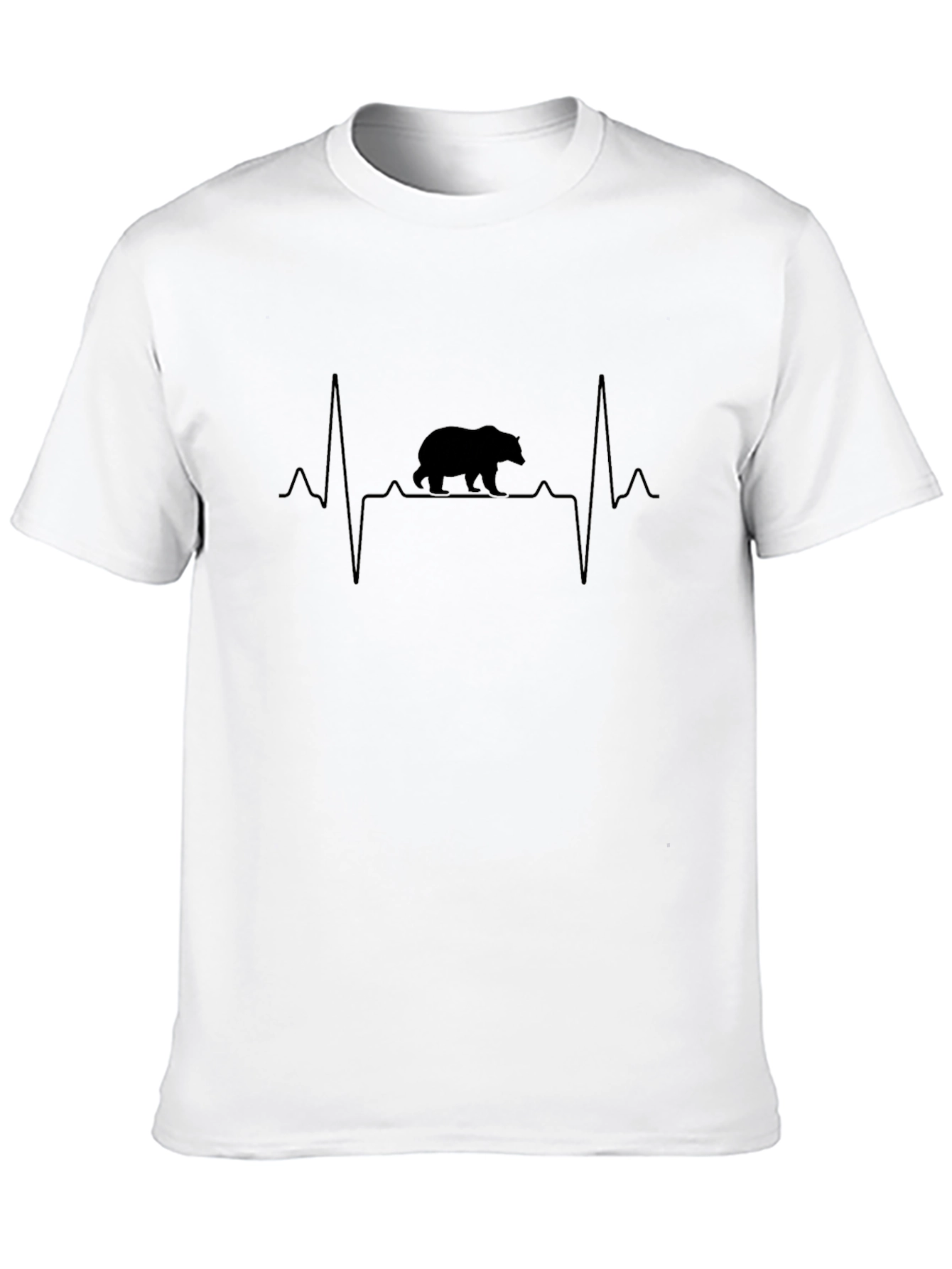 Bear Heartbeat Graphic Tee - Black T-Shirt