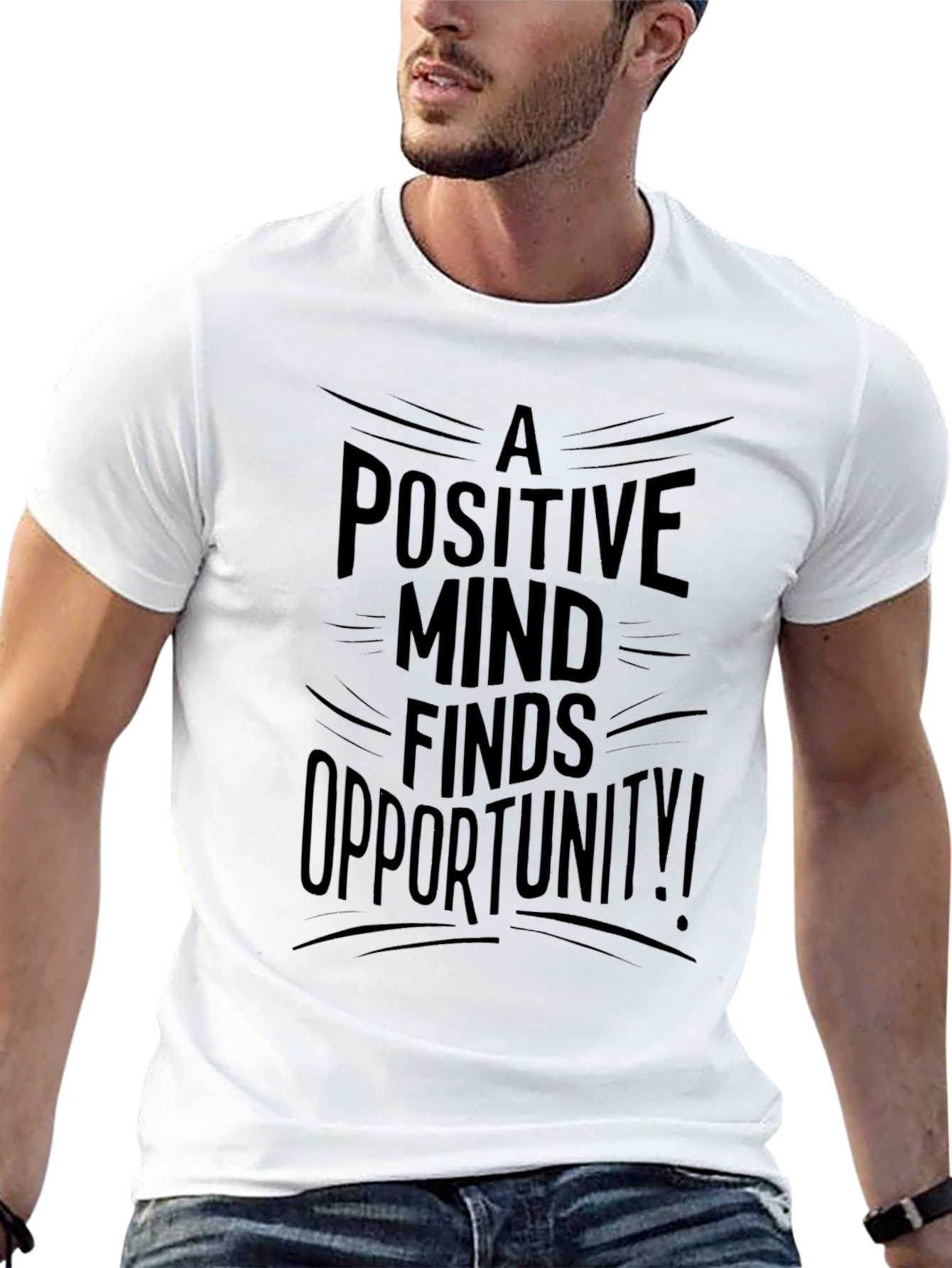 Positive Mind Finds Opportunity Black T-Shirt