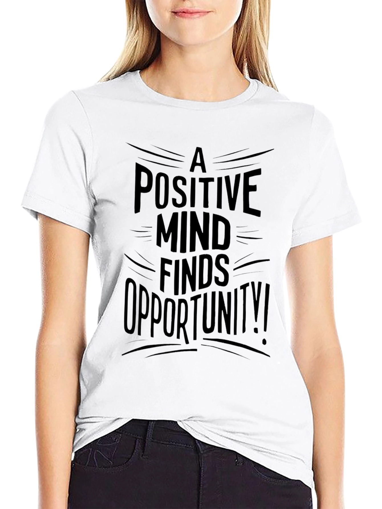 Positive Mind Finds Opportunity Black T-Shirt