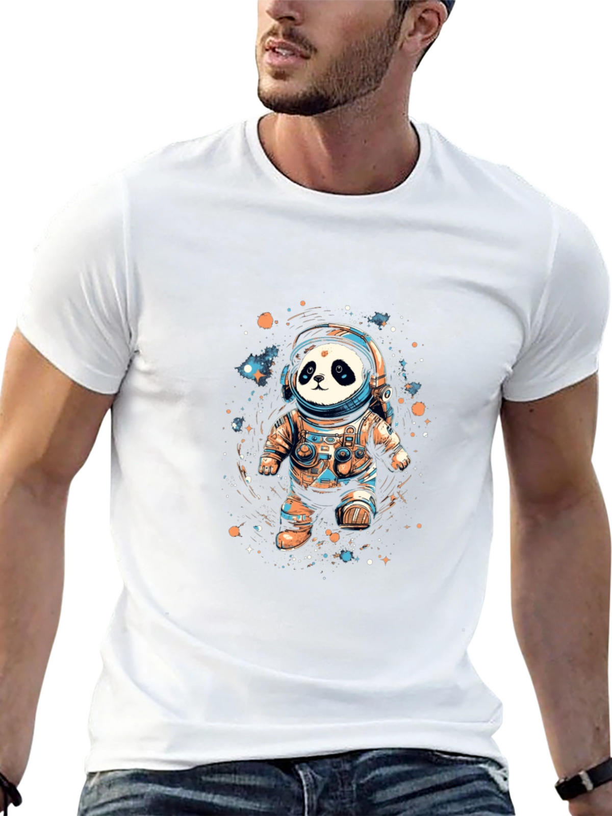 Panda Astronaut Graphic Tee - Space Panda T-Shirt
