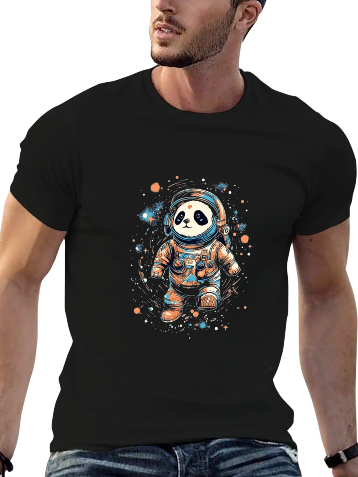 Panda Astronaut Graphic Tee - Space Panda T-Shirt