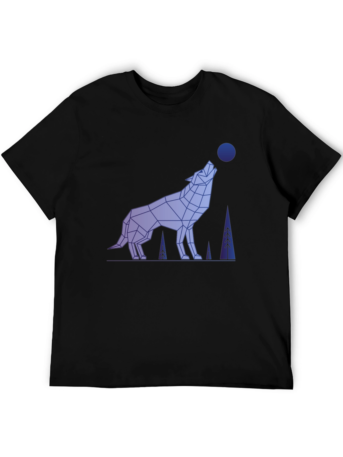 Geometric Wolf Graphic Tee - Mens Black T-Shirt