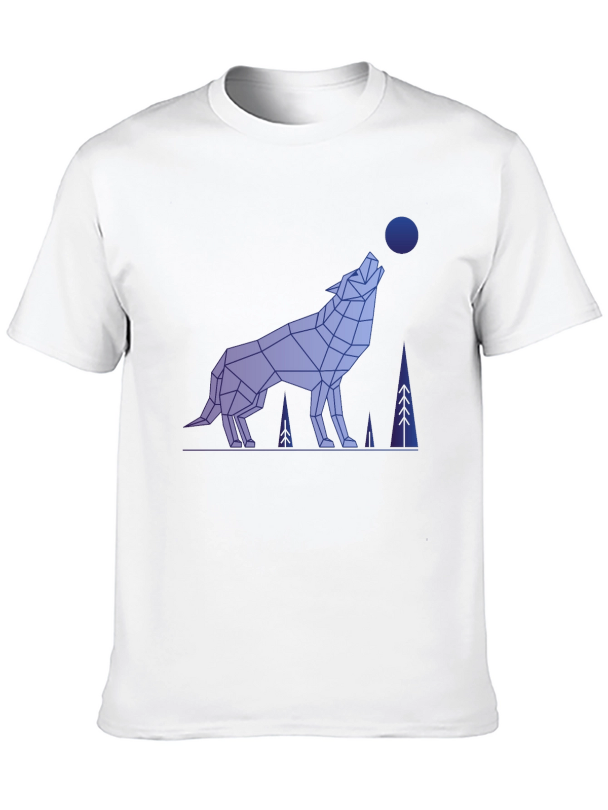Geometric Wolf Graphic Tee - Mens Black T-Shirt