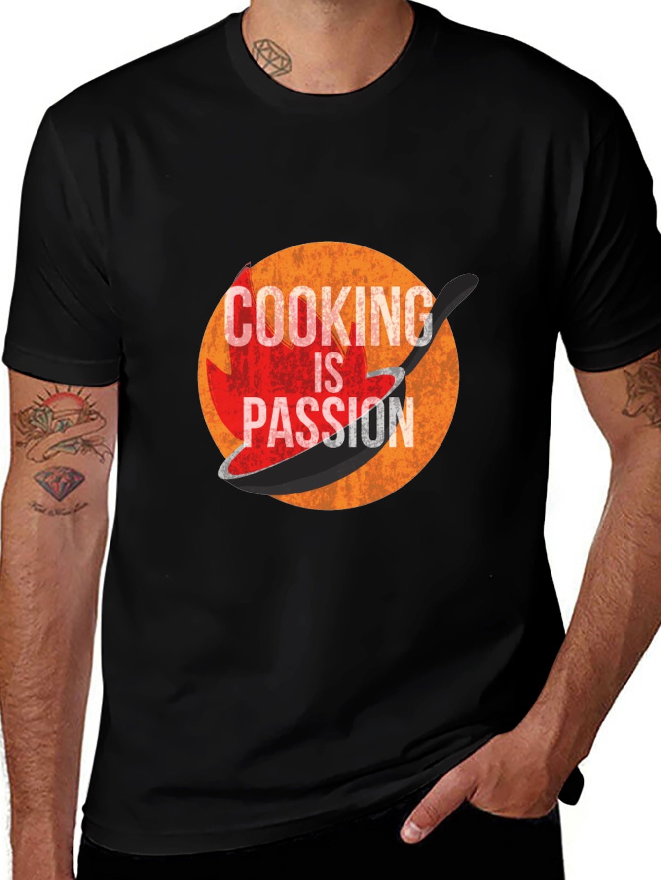 Cooking is Passion Graphic Tee - Black