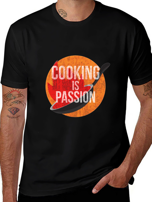Cooking is Passion Graphic Tee - Black