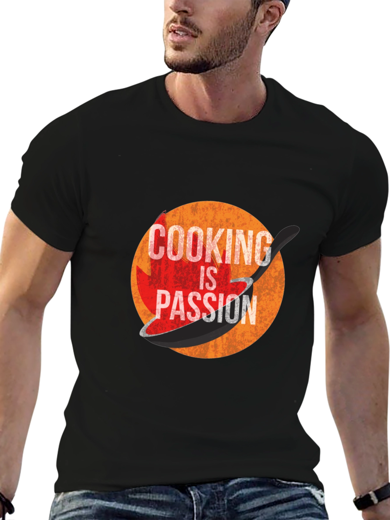 Cooking is Passion Graphic Tee - Black