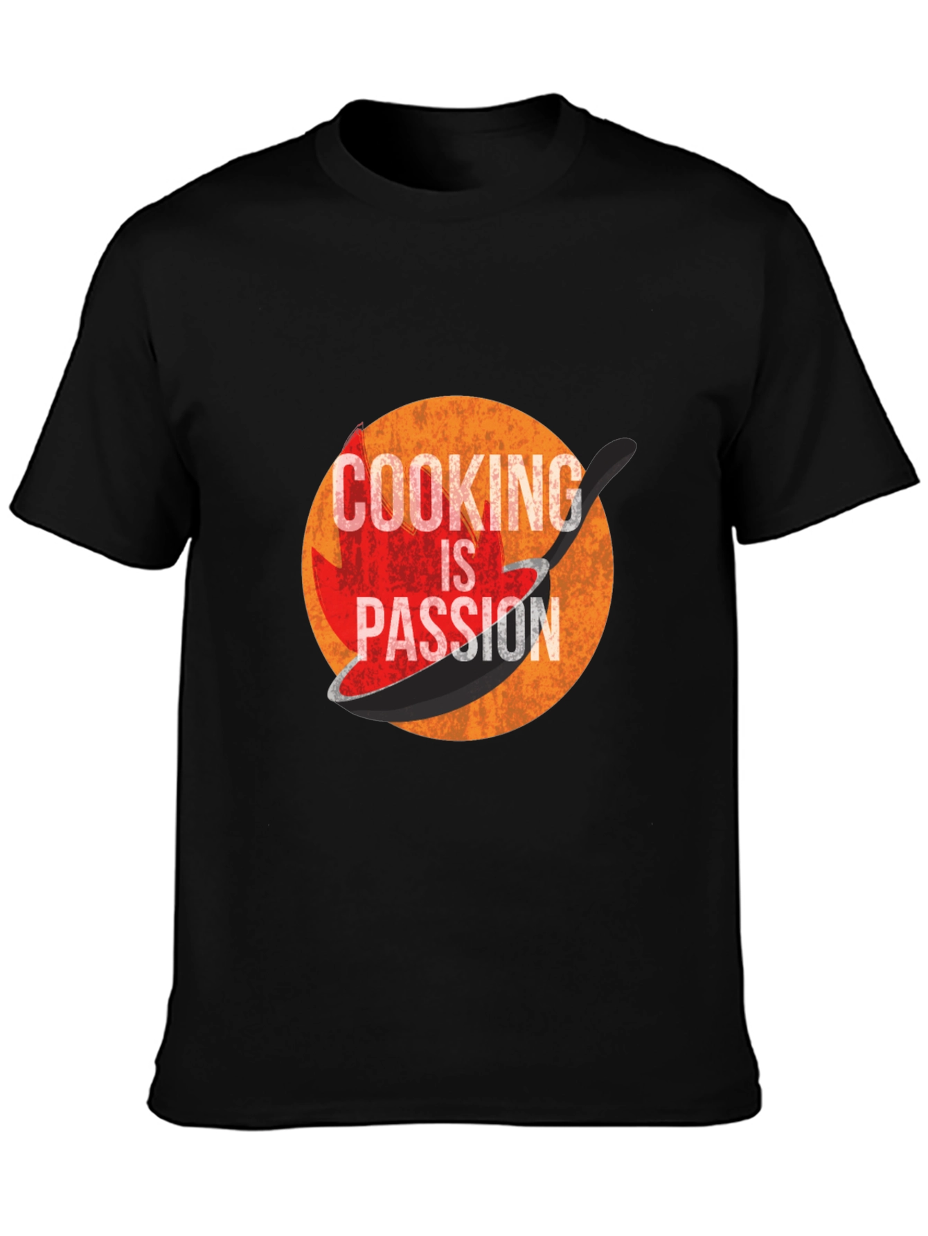 Cooking is Passion Graphic Tee - Black