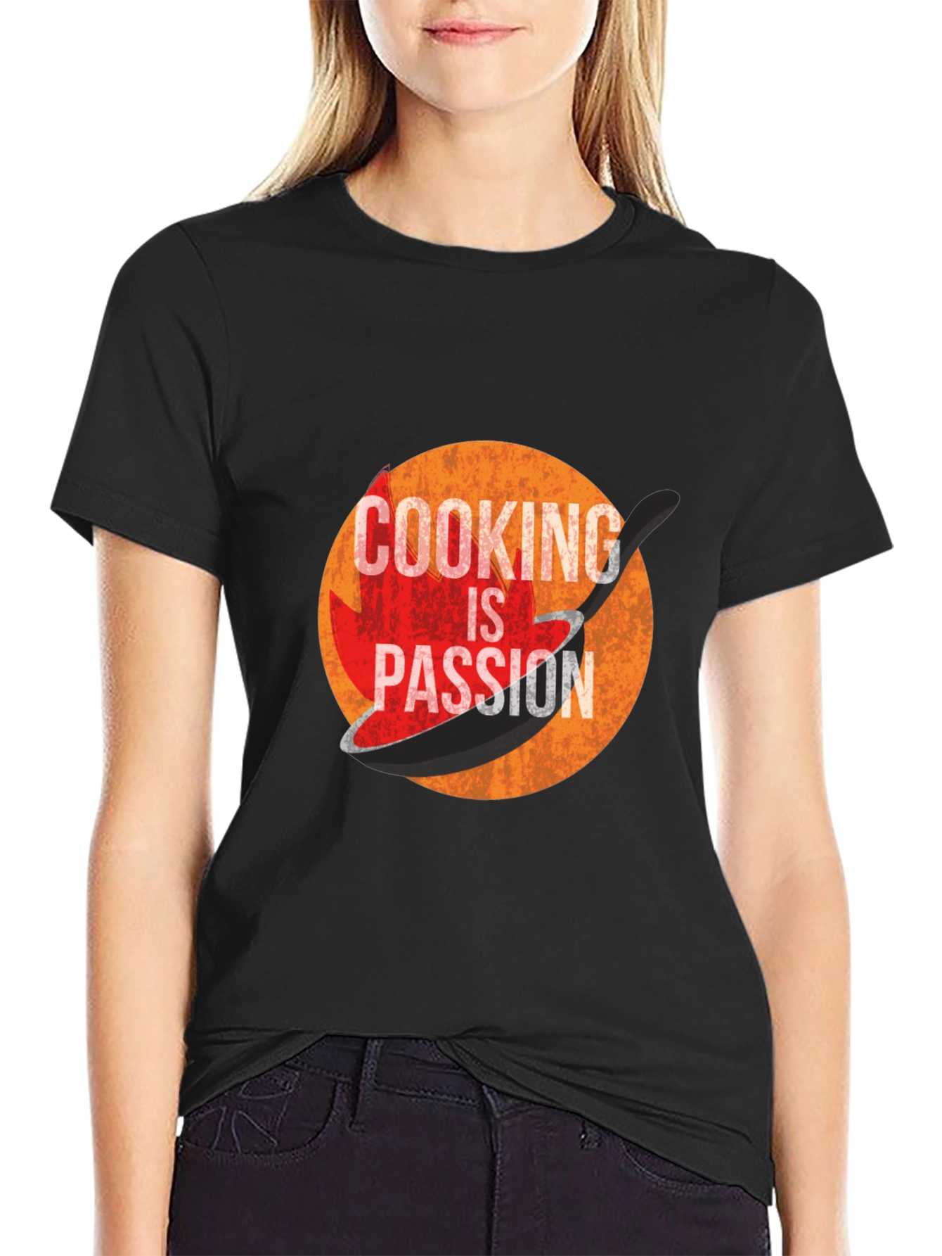 Cooking is Passion Graphic Tee - Black