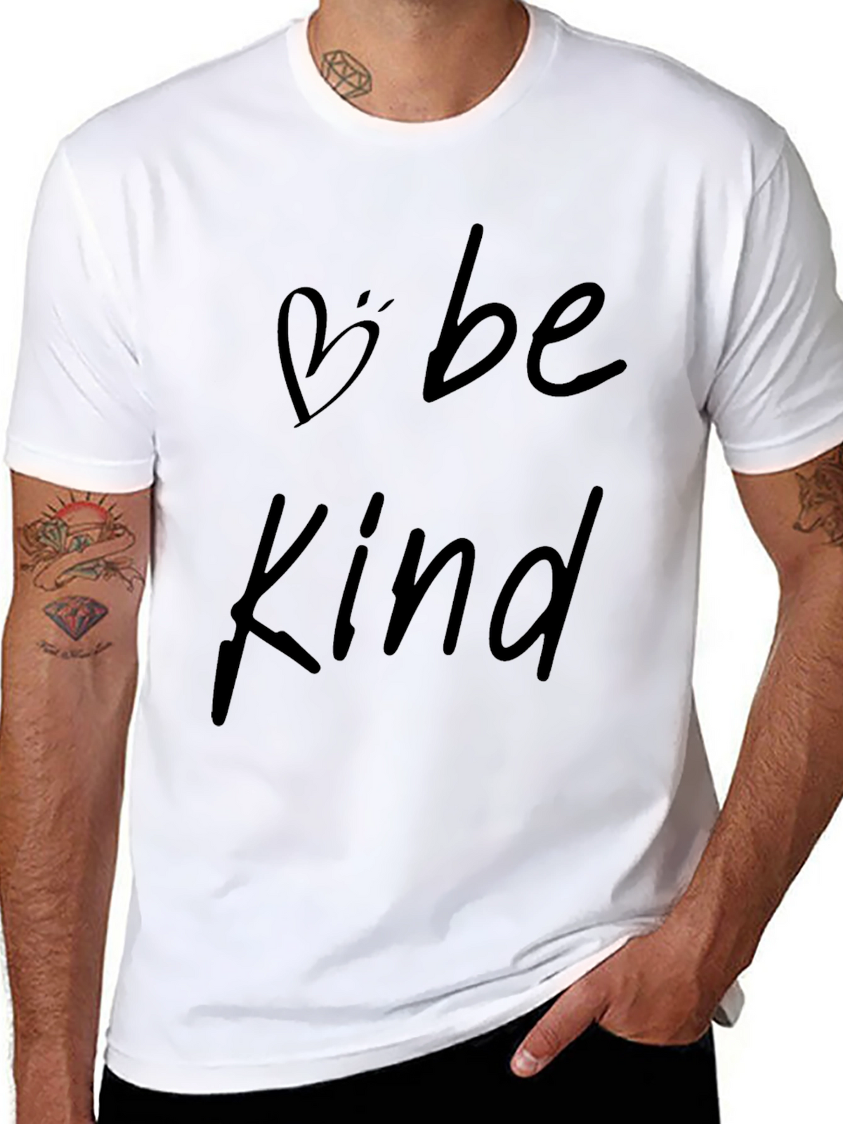 Be Kind Black Graphic T-Shirt - Heart Detail