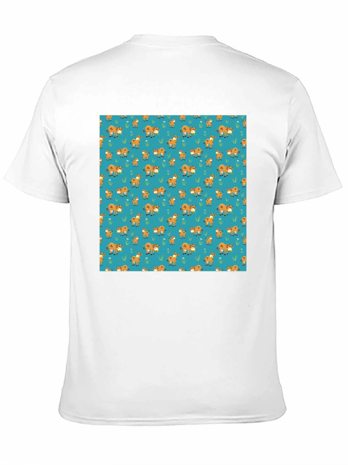Fox Pattern Black Casual T-Shirt