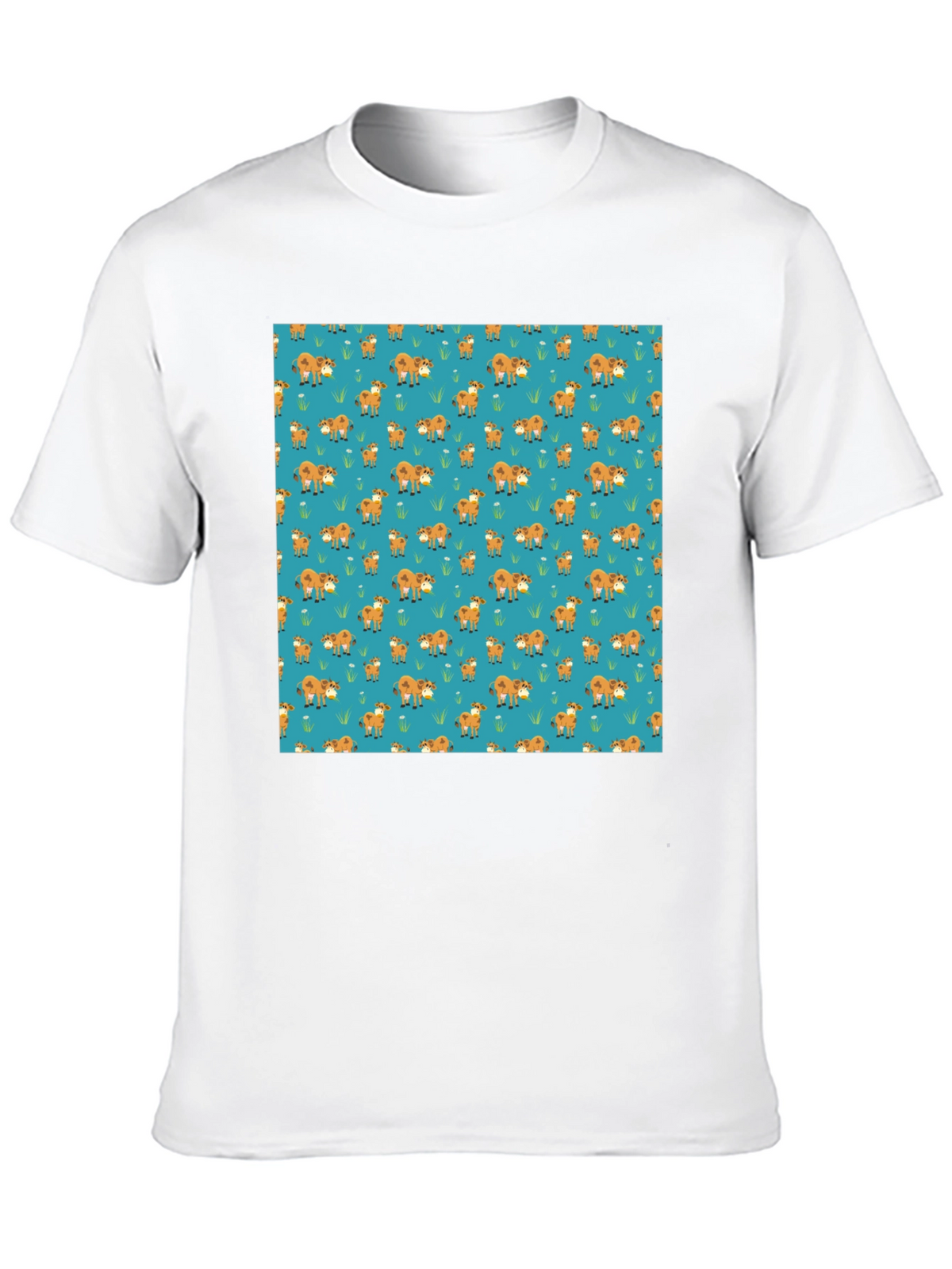 Fox Pattern Black Casual T-Shirt