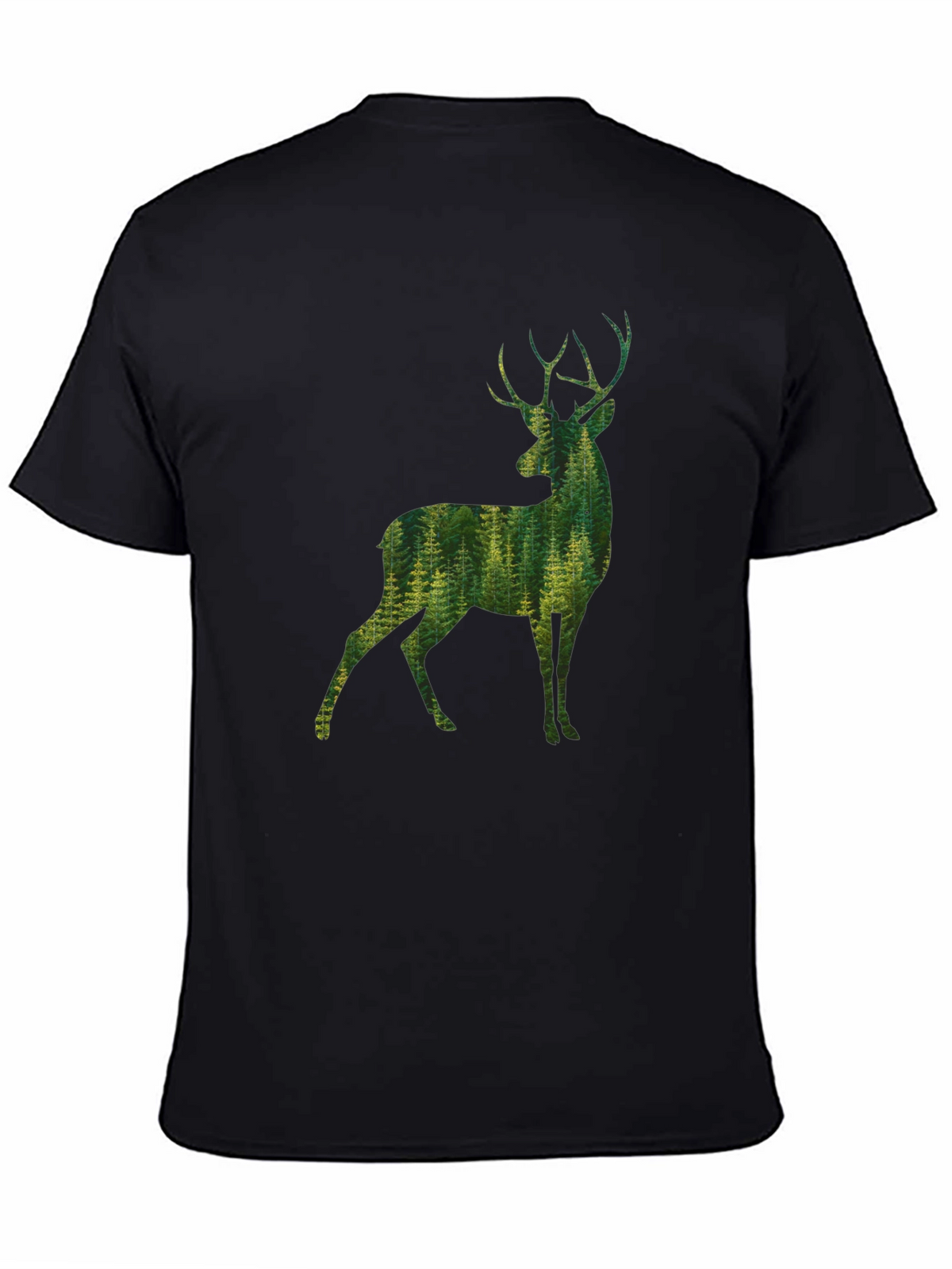 Nature Deer Graphic Tee - Mens Black T-Shirt
