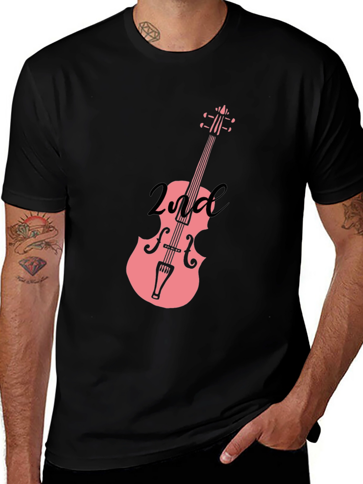 Musicians Second Violin Black T-Shirt