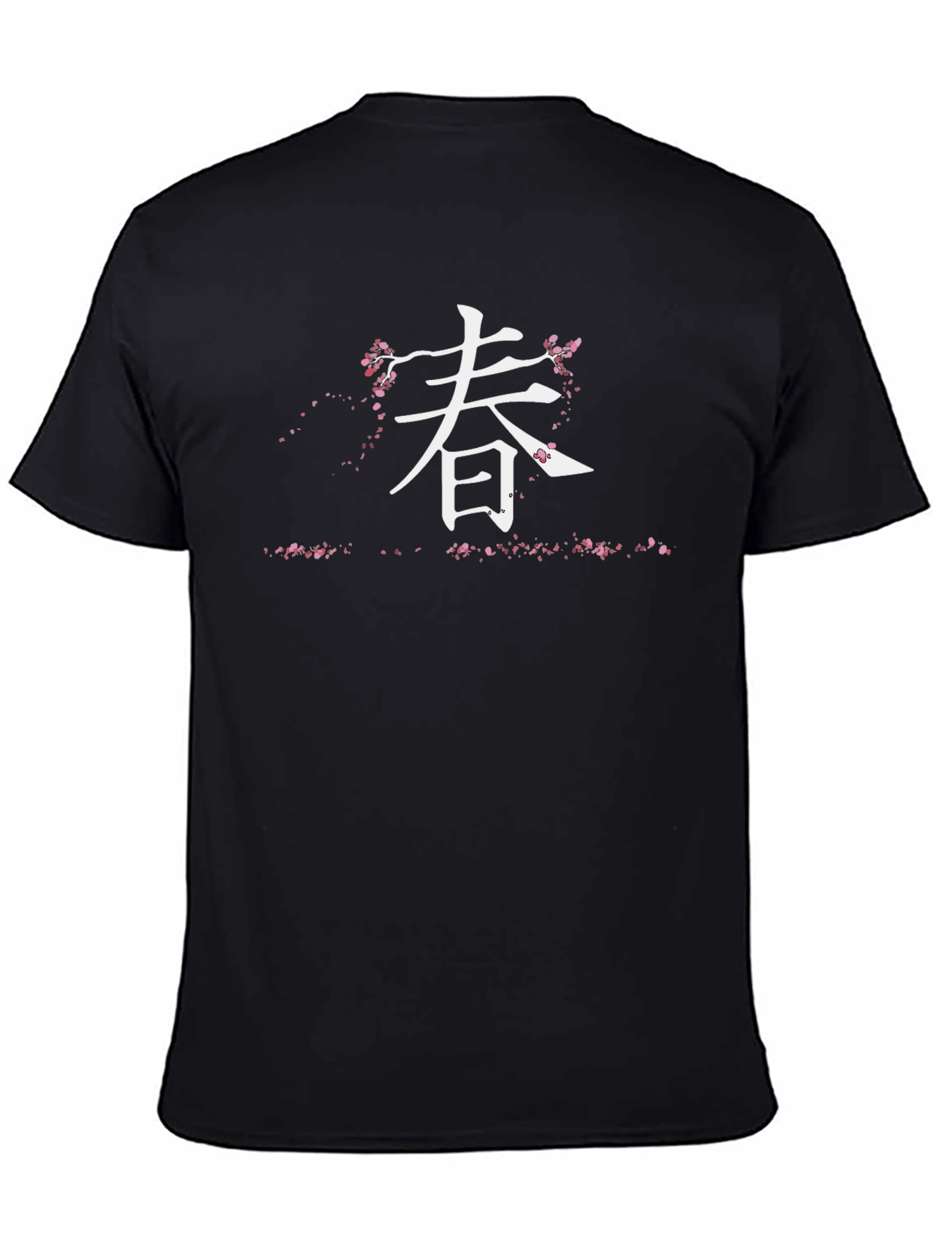 Spring Kanji Black T-Shirt - Stylish Asian Inspired Design