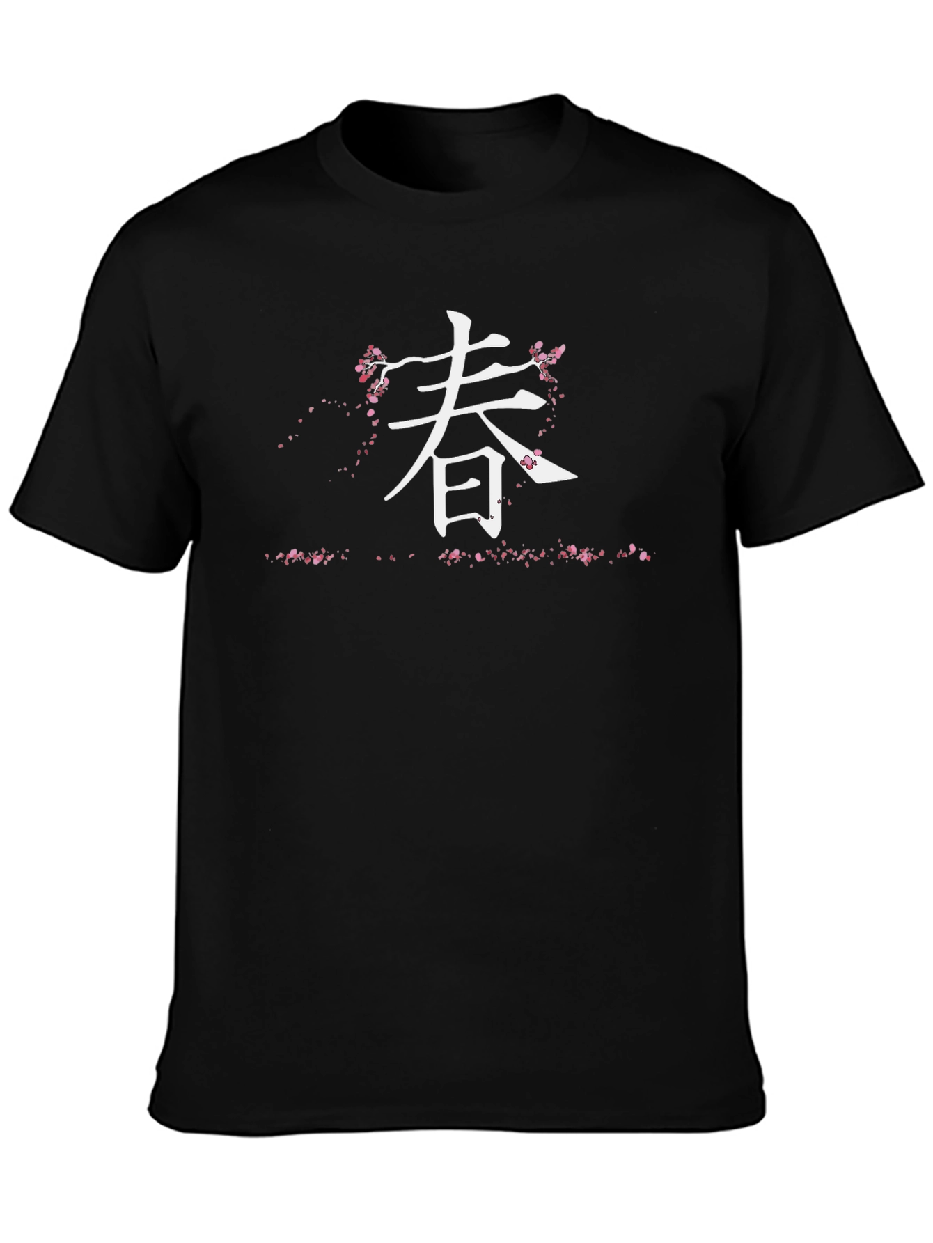 Spring Kanji Black T-Shirt - Stylish Asian Inspired Design