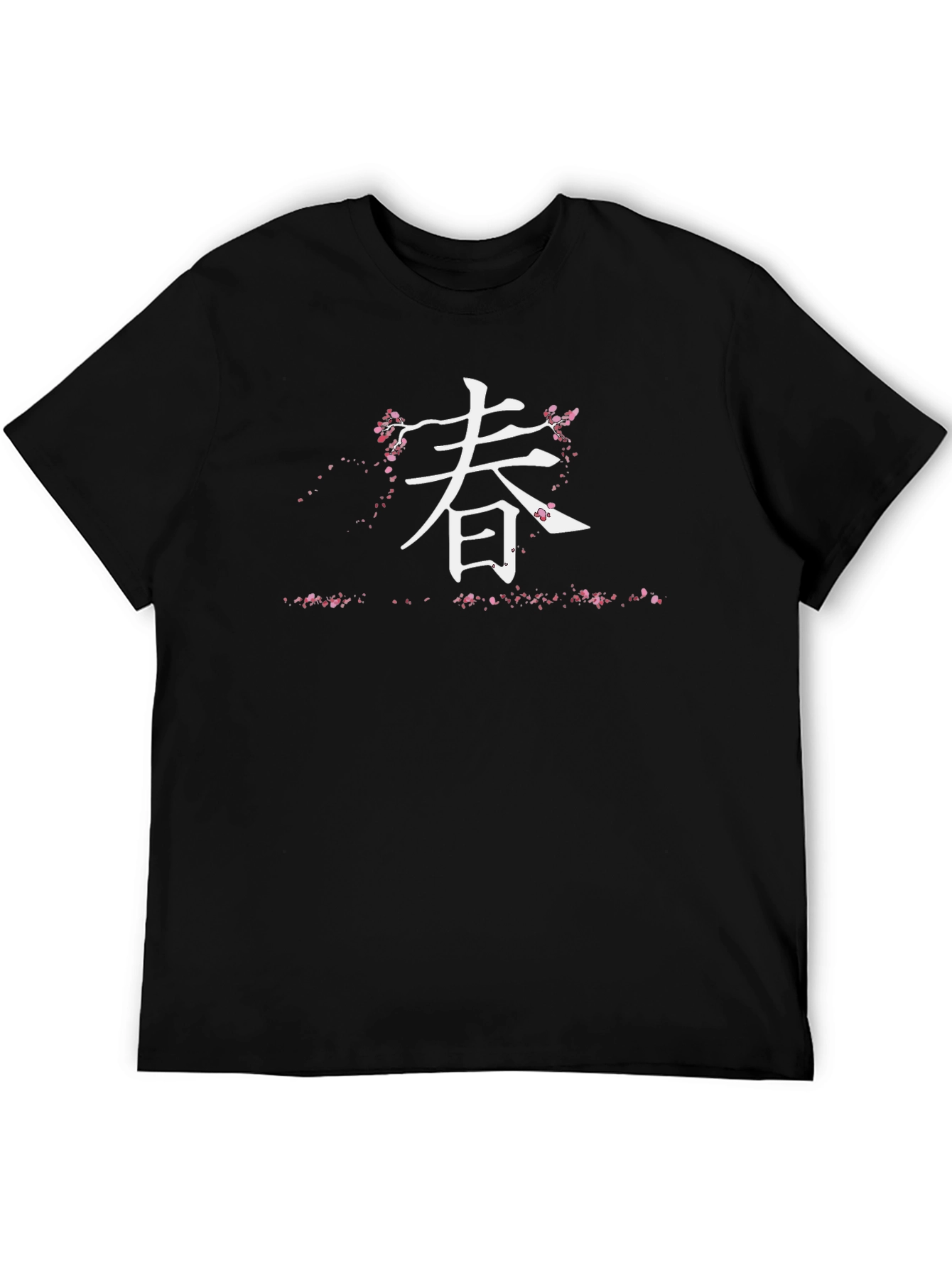 Spring Kanji Black T-Shirt - Stylish Asian Inspired Design