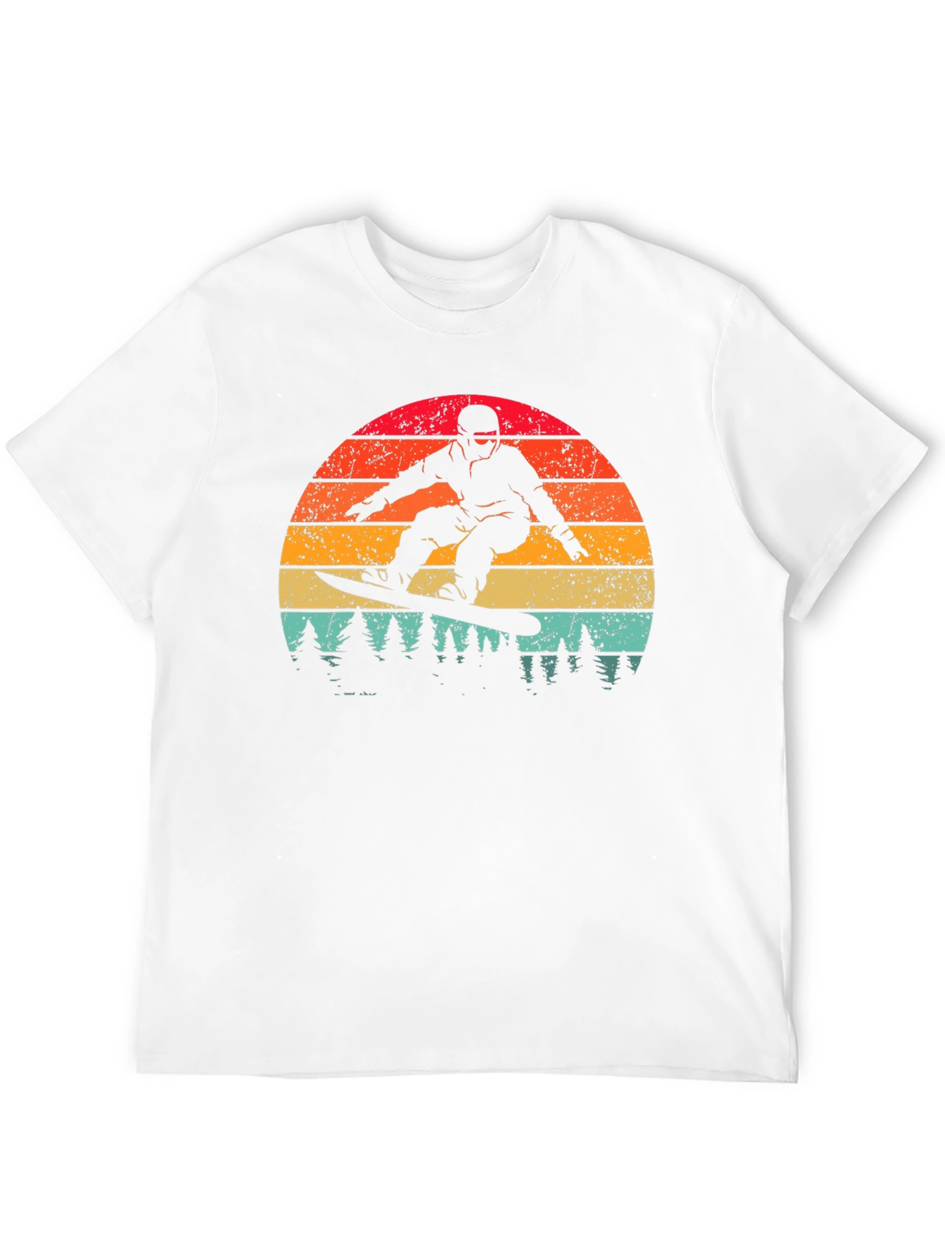 Retro Snowboarder Sunset Graphic Tee