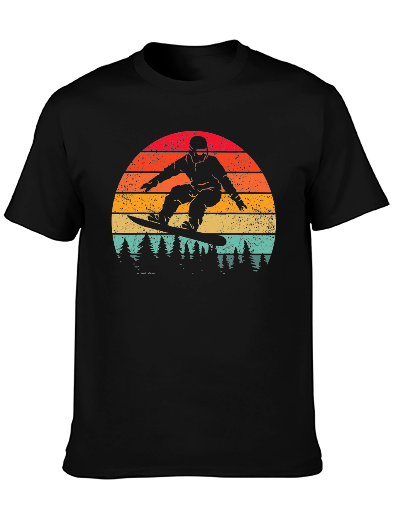 Retro Snowboarder Sunset Graphic Tee