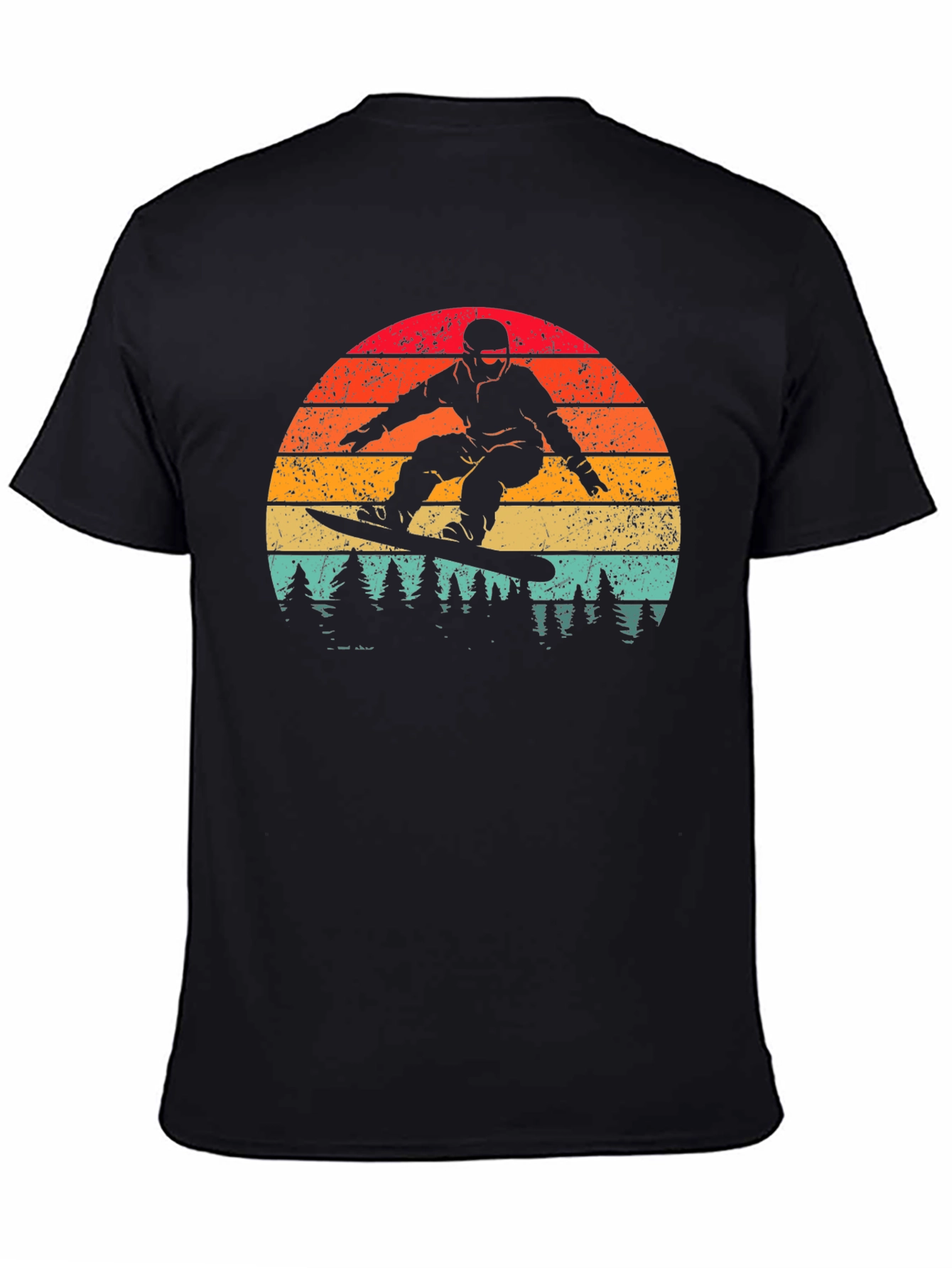 Retro Snowboarder Sunset Graphic Tee