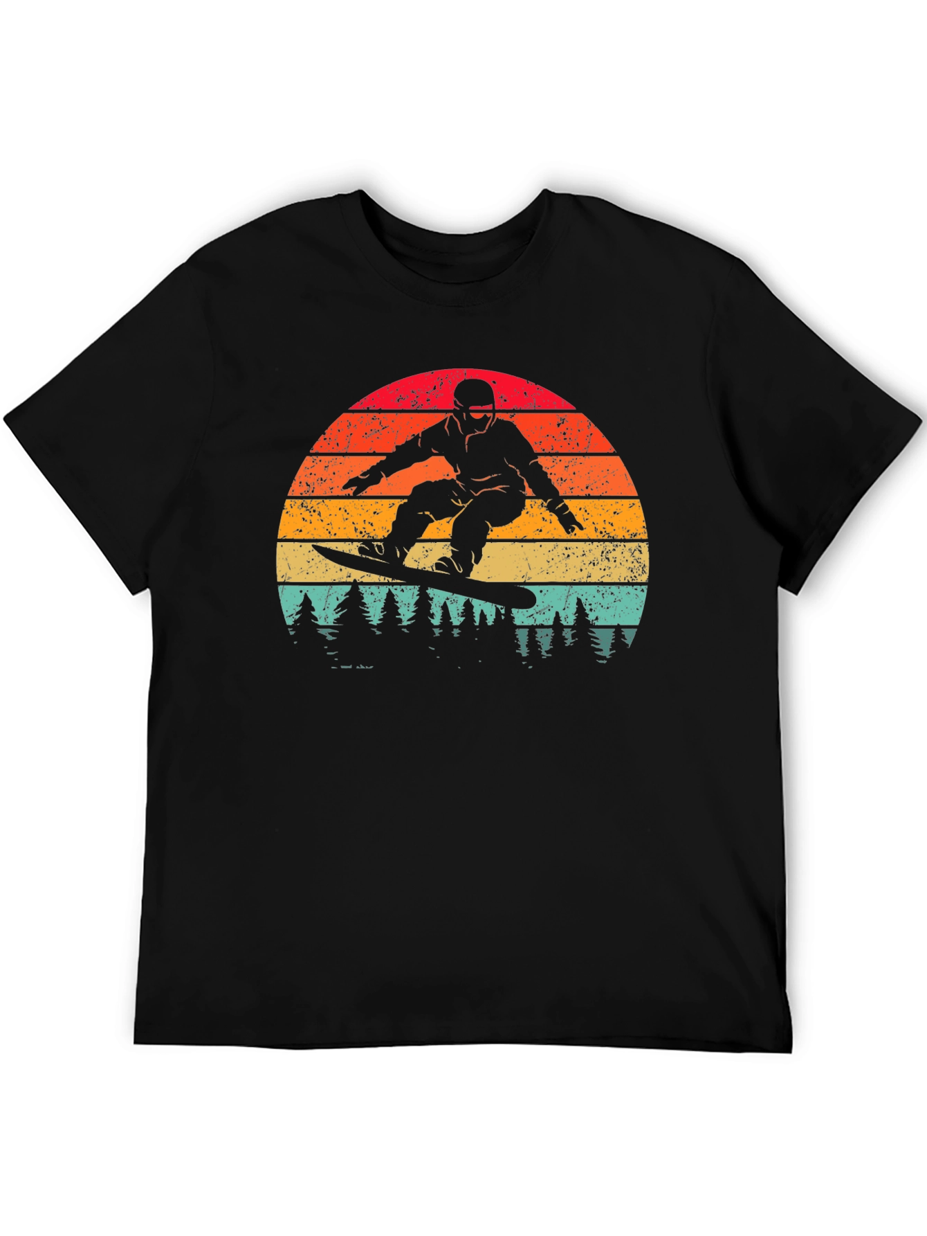 Retro Snowboarder Sunset Graphic Tee