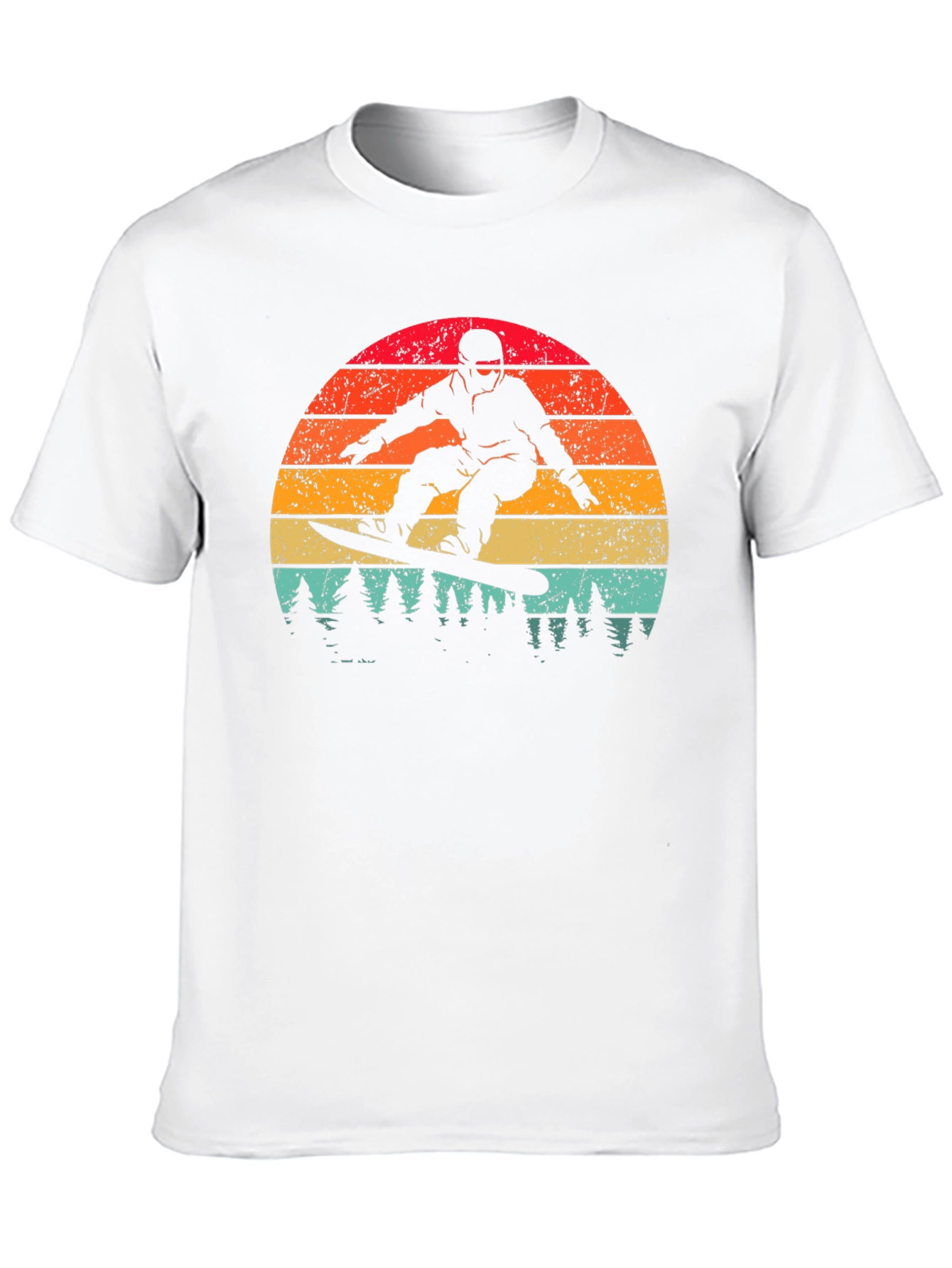 Retro Snowboarder Sunset Graphic Tee