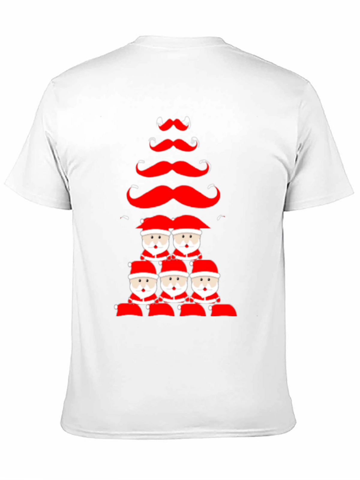 Festive Santa Mustache Christmas Tree Graphic Tee