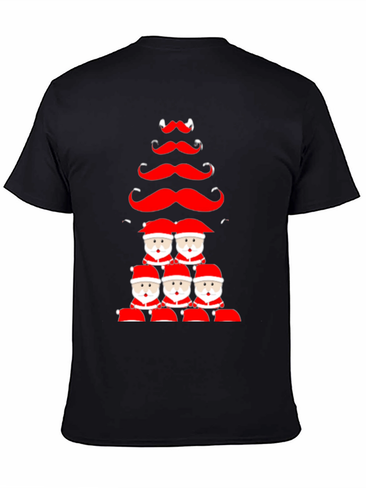 Festive Santa Mustache Christmas Tree Graphic Tee