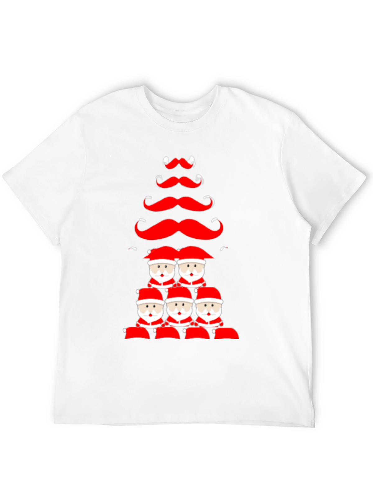 Festive Santa Mustache Christmas Tree Graphic Tee