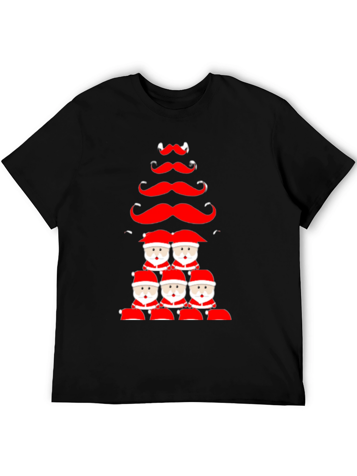 Festive Santa Mustache Christmas Tree Graphic Tee