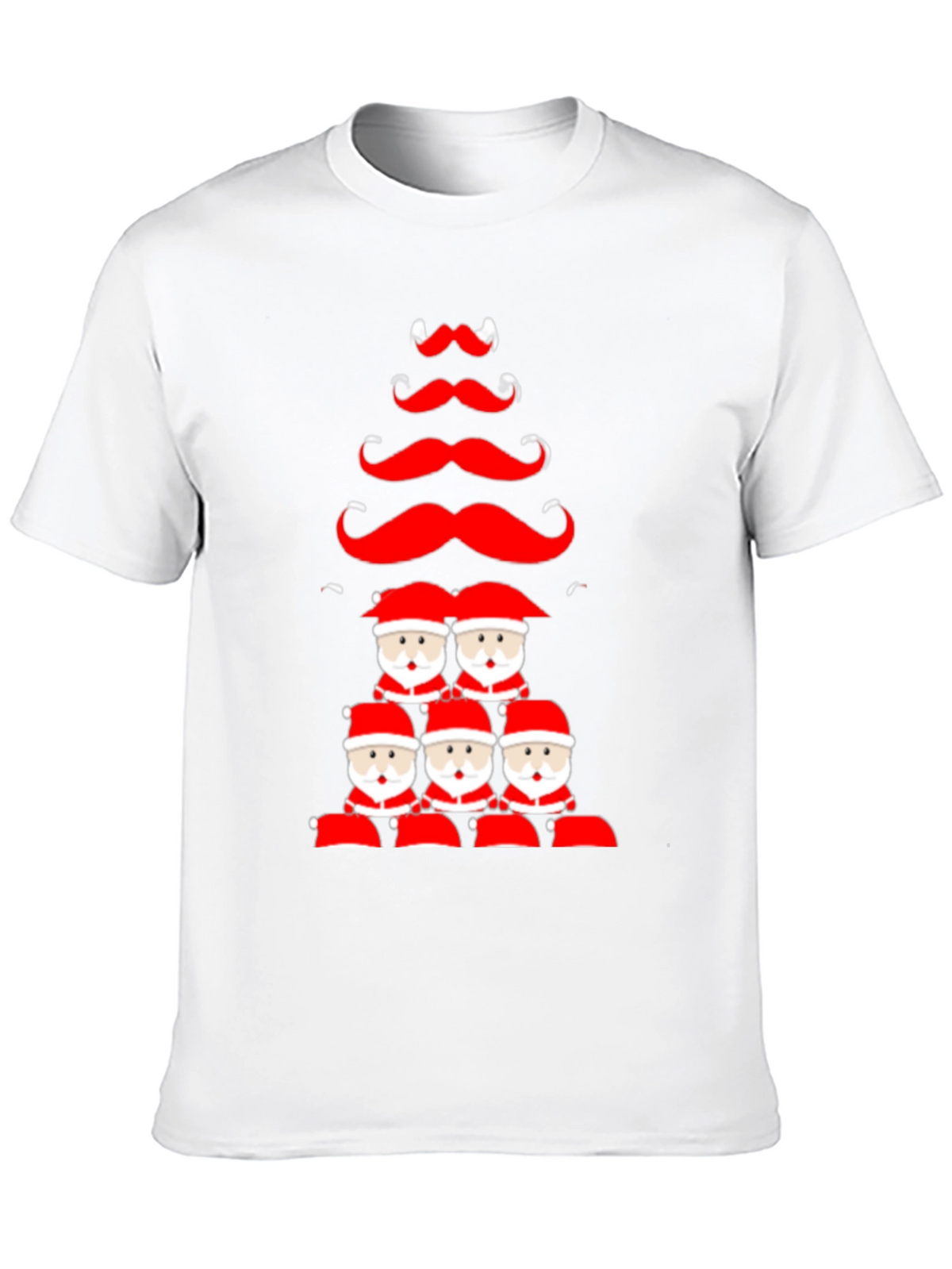 Festive Santa Mustache Christmas Tree Graphic Tee