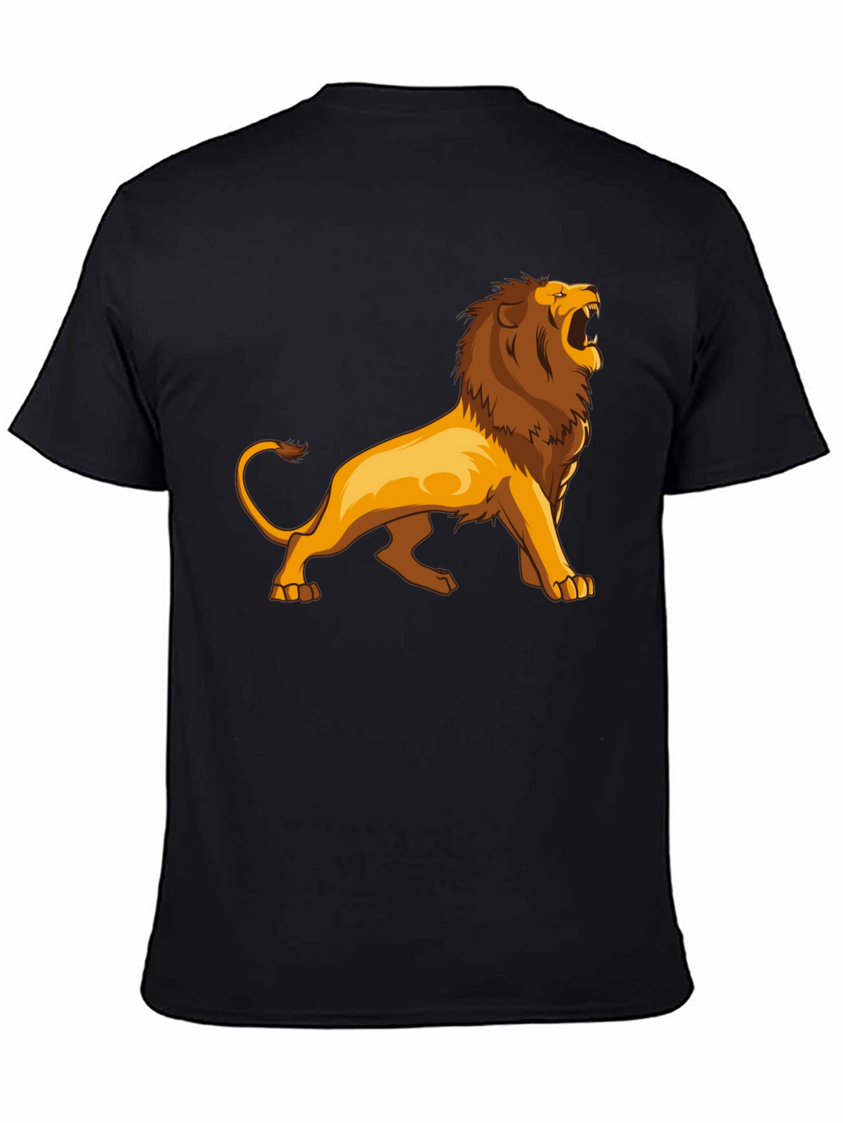 Lion Graphic Print Black T-Shirt for Men