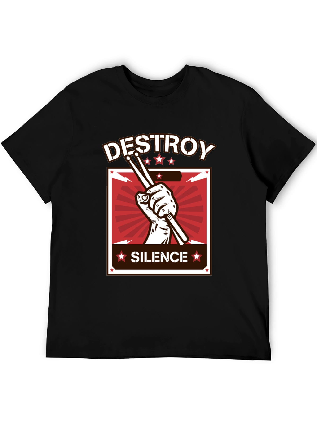 Destroy Silence Drummer Graphic T-Shirt