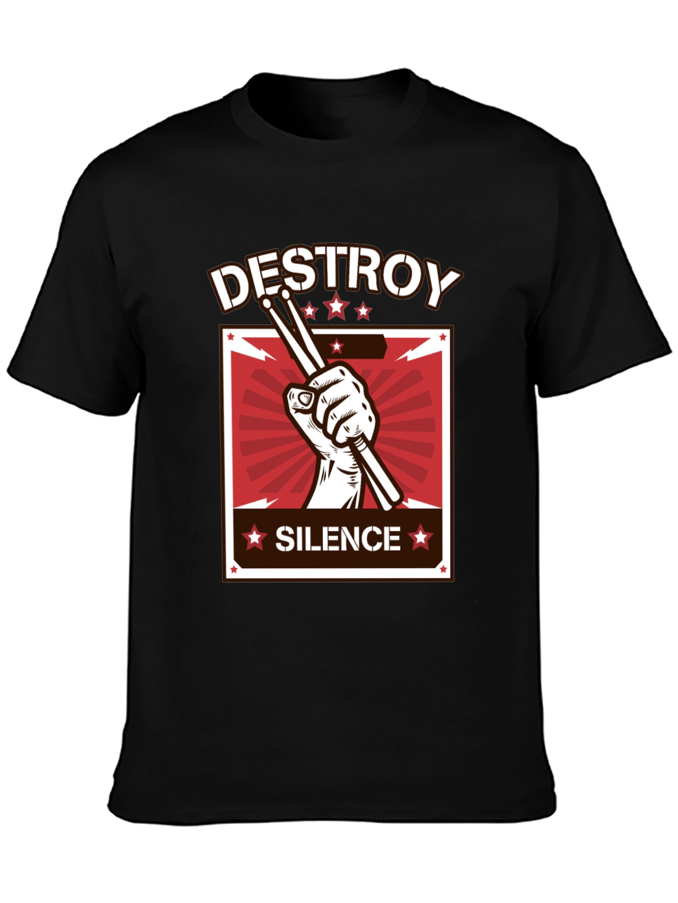 Destroy Silence Drummer Graphic T-Shirt