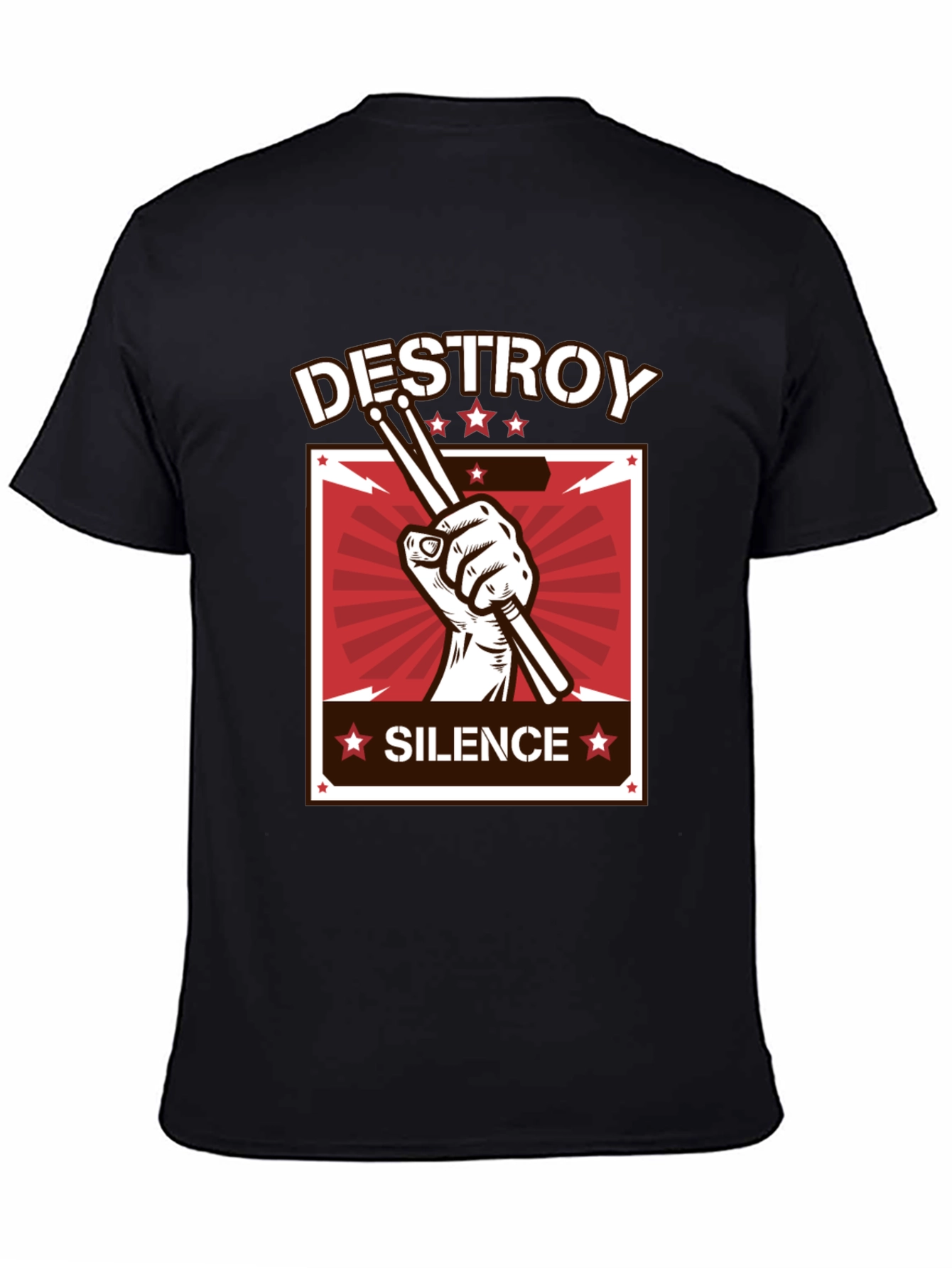 Destroy Silence Drummer Graphic T-Shirt