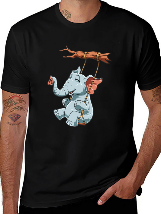Elephant on Swing Graphic Tee