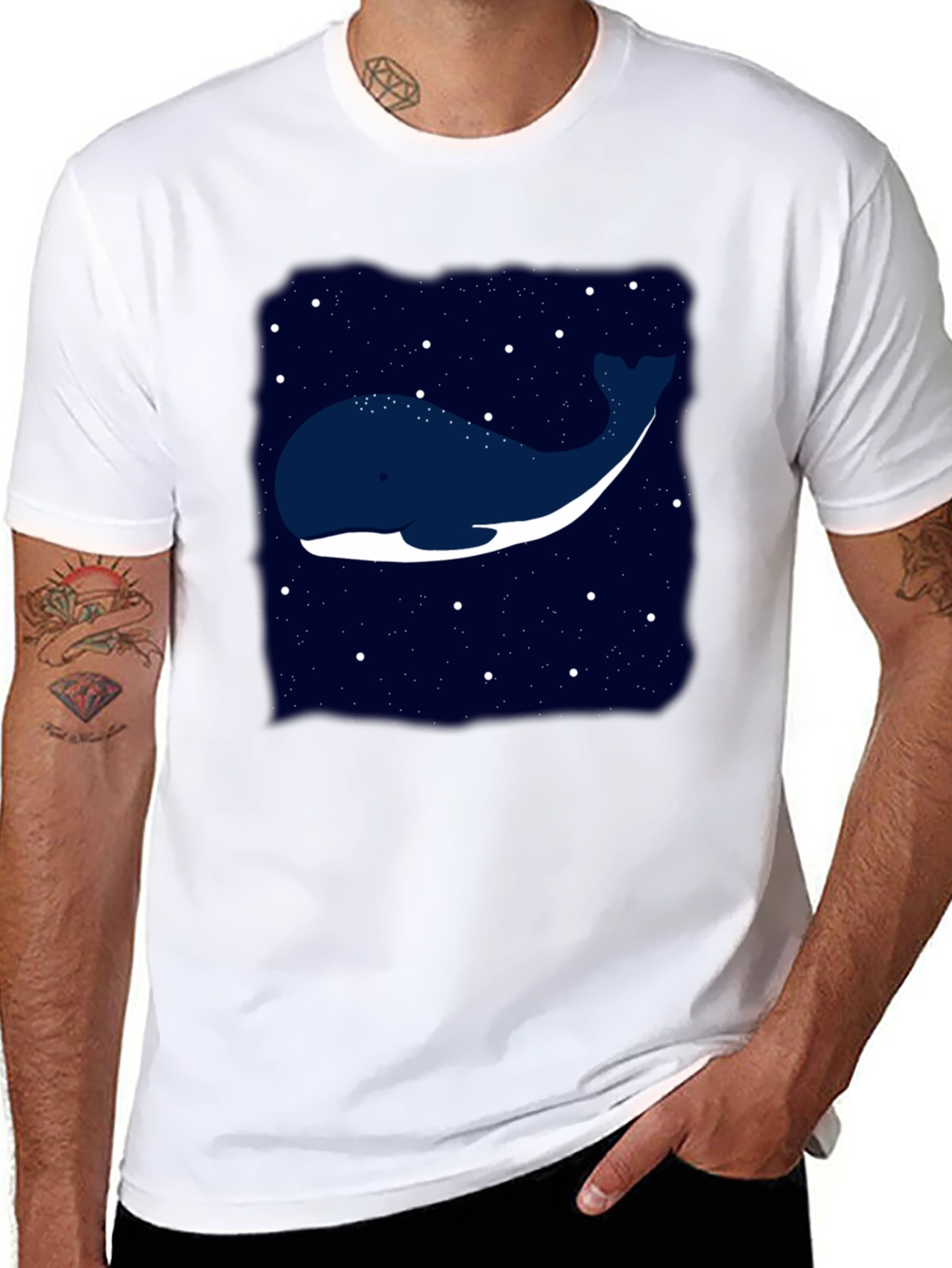 Whale in Space Graphic Tee