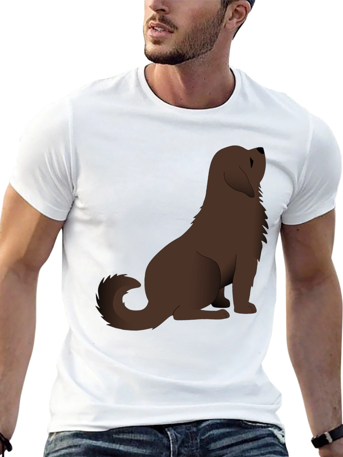 Dog Lovers Black Cotton Graphic Tee