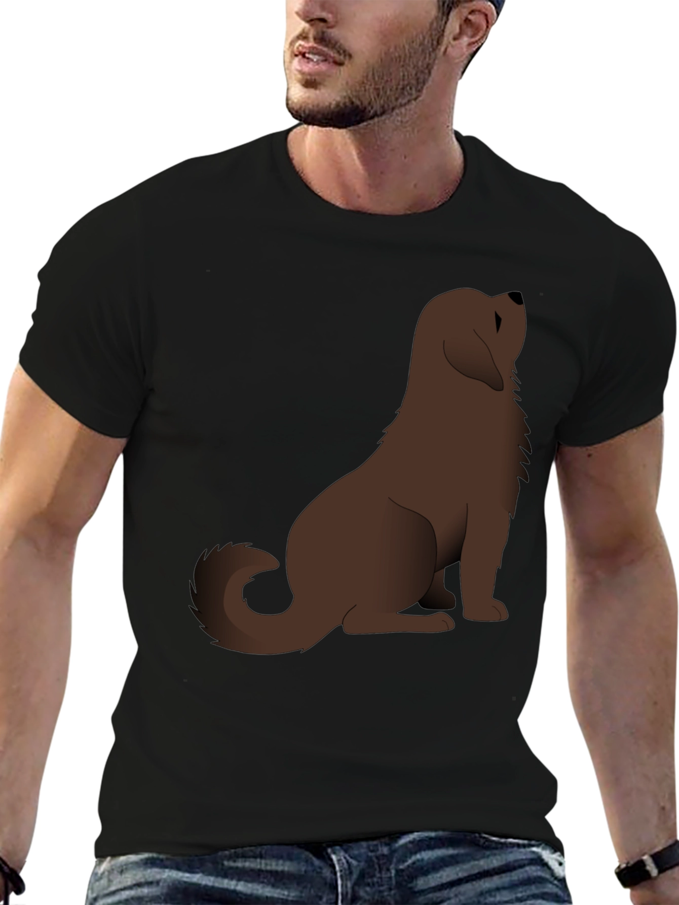 Dog Lovers Black Cotton Graphic Tee