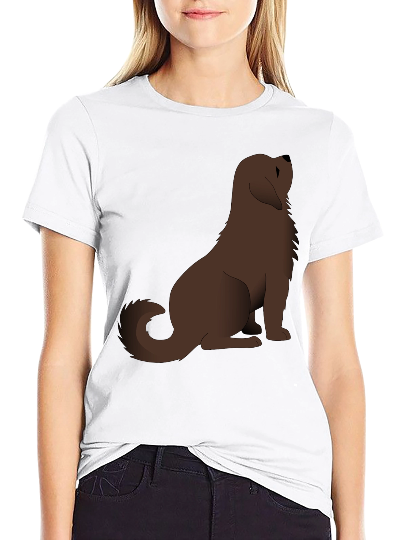 Dog Lovers Black Cotton Graphic Tee