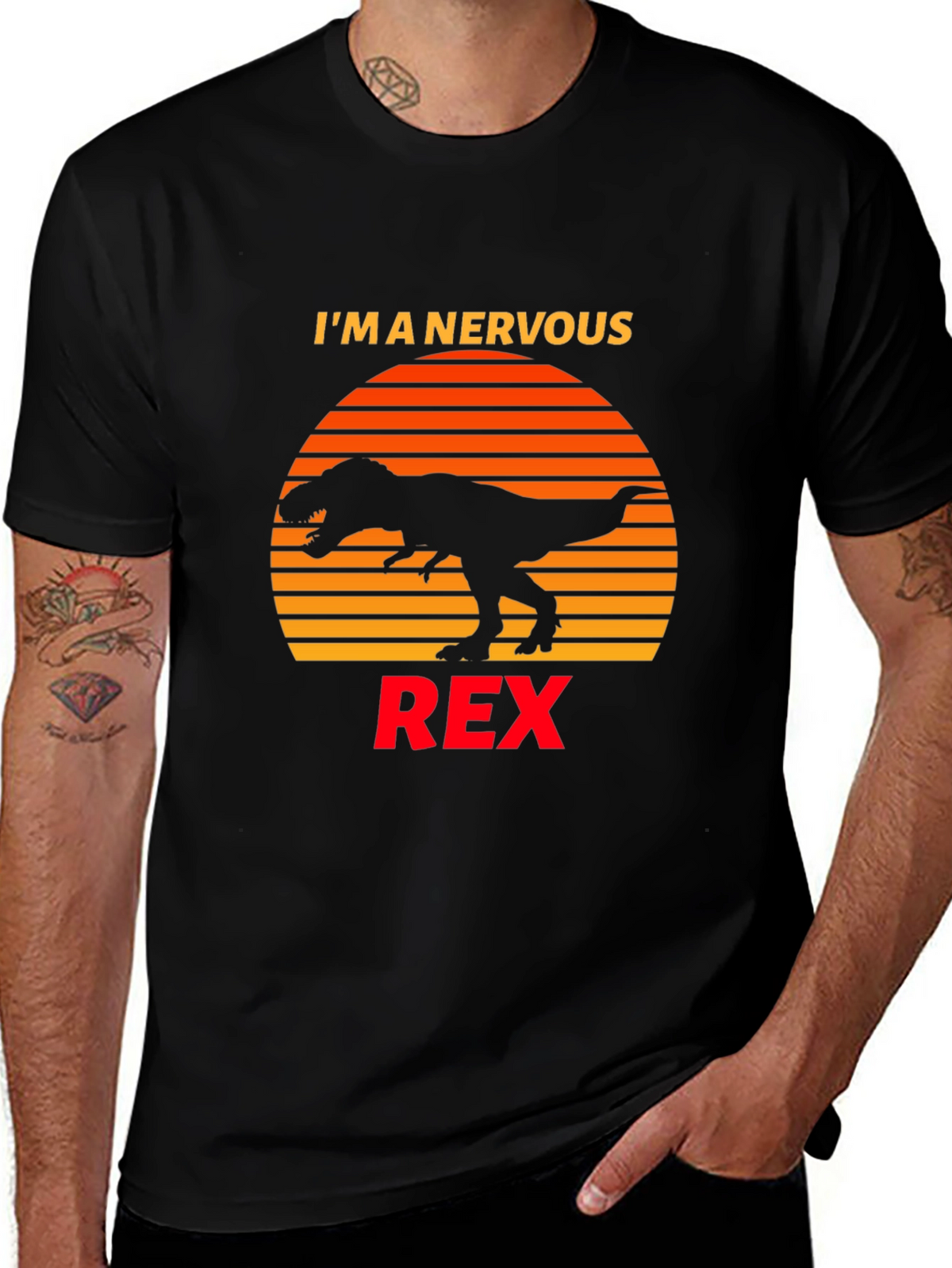 Nervous Rex T-Shirt Dinosaur Graphic Tee