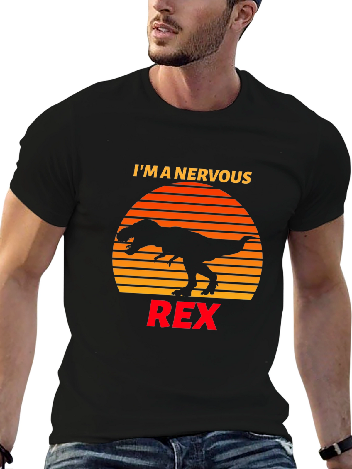 Nervous Rex T-Shirt Dinosaur Graphic Tee